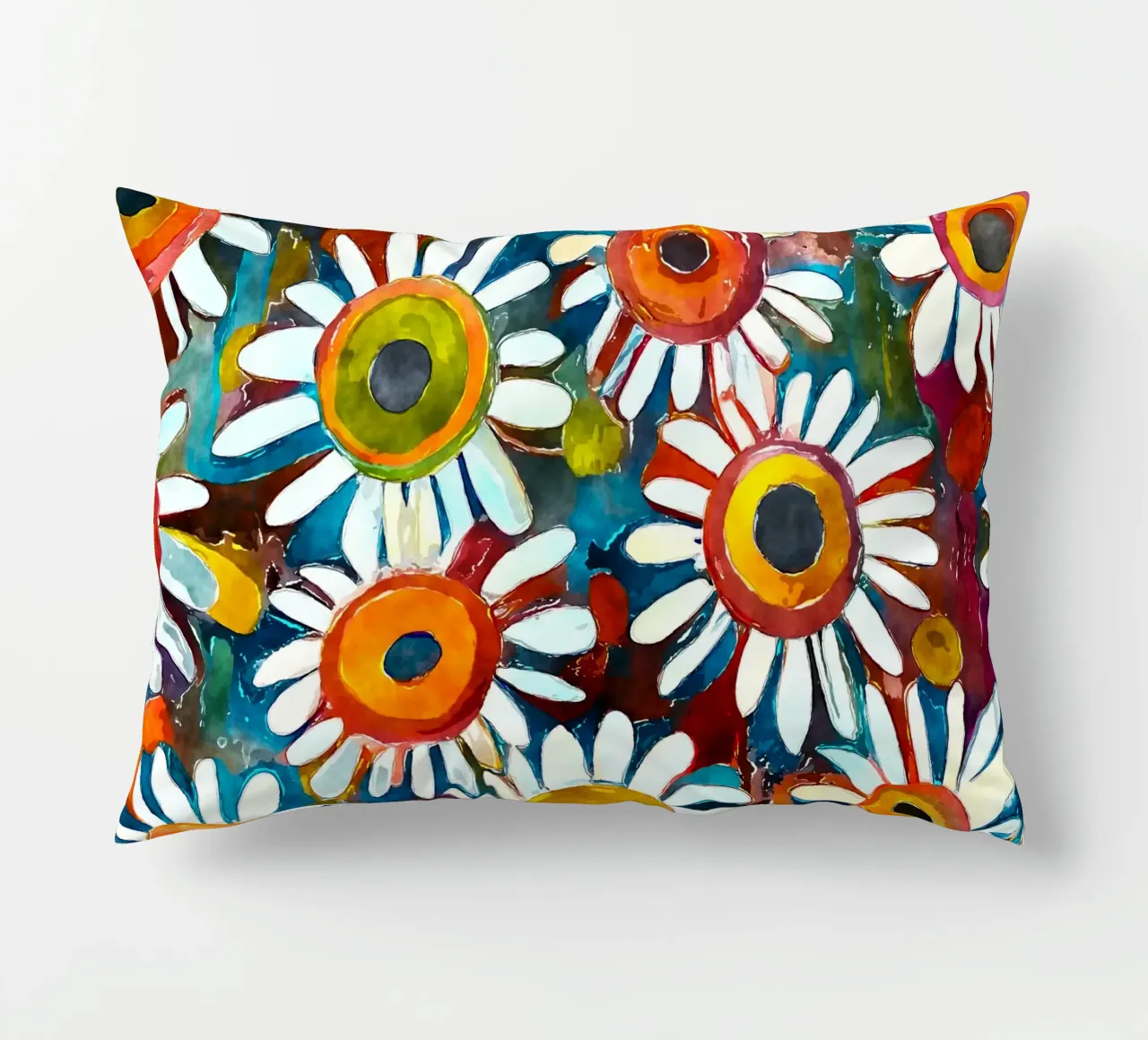 Funky Daisies decorative cushion by Botanical Pattern House