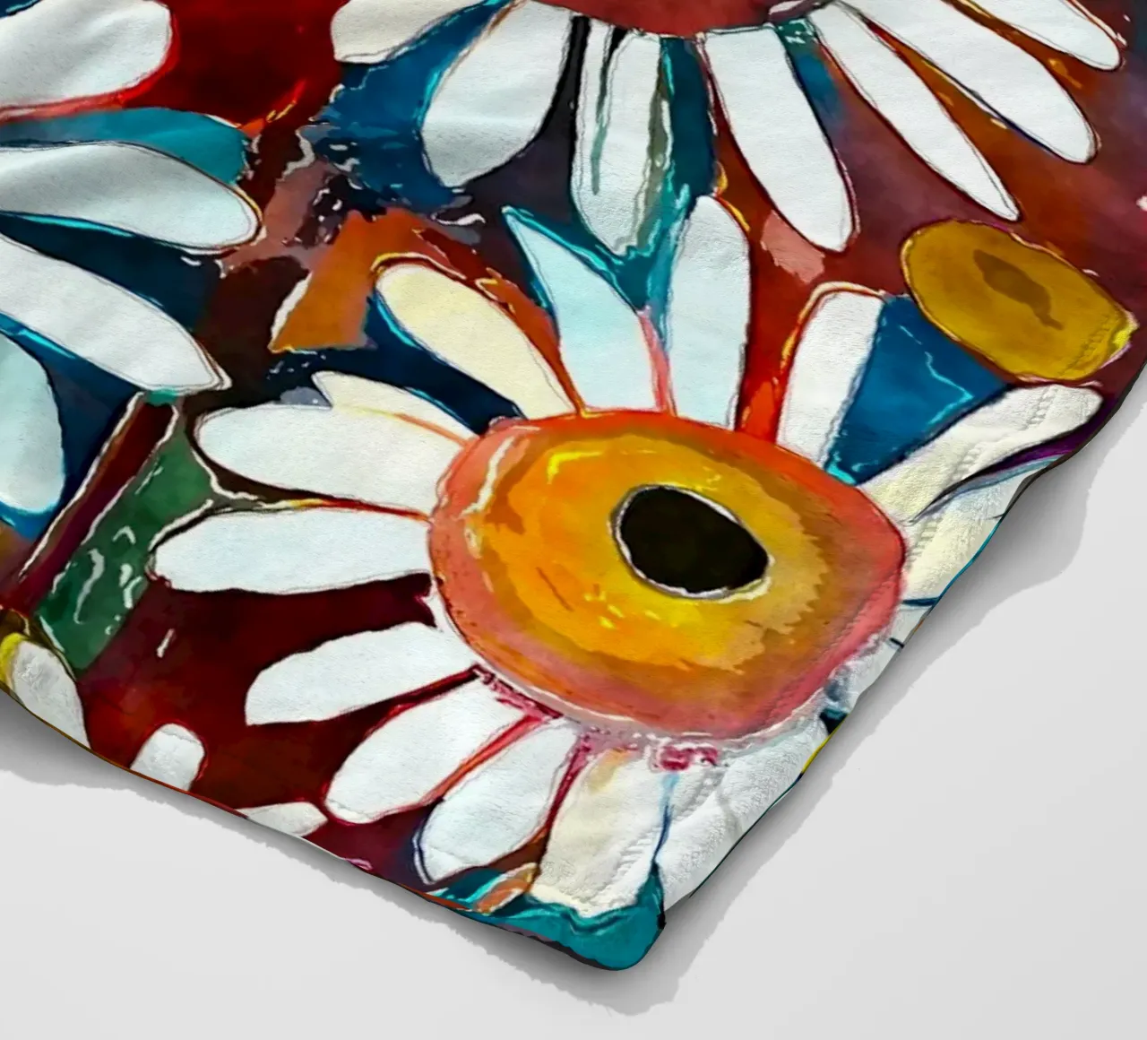 Funky Daisies fleece blanket by Botanical Pattern House