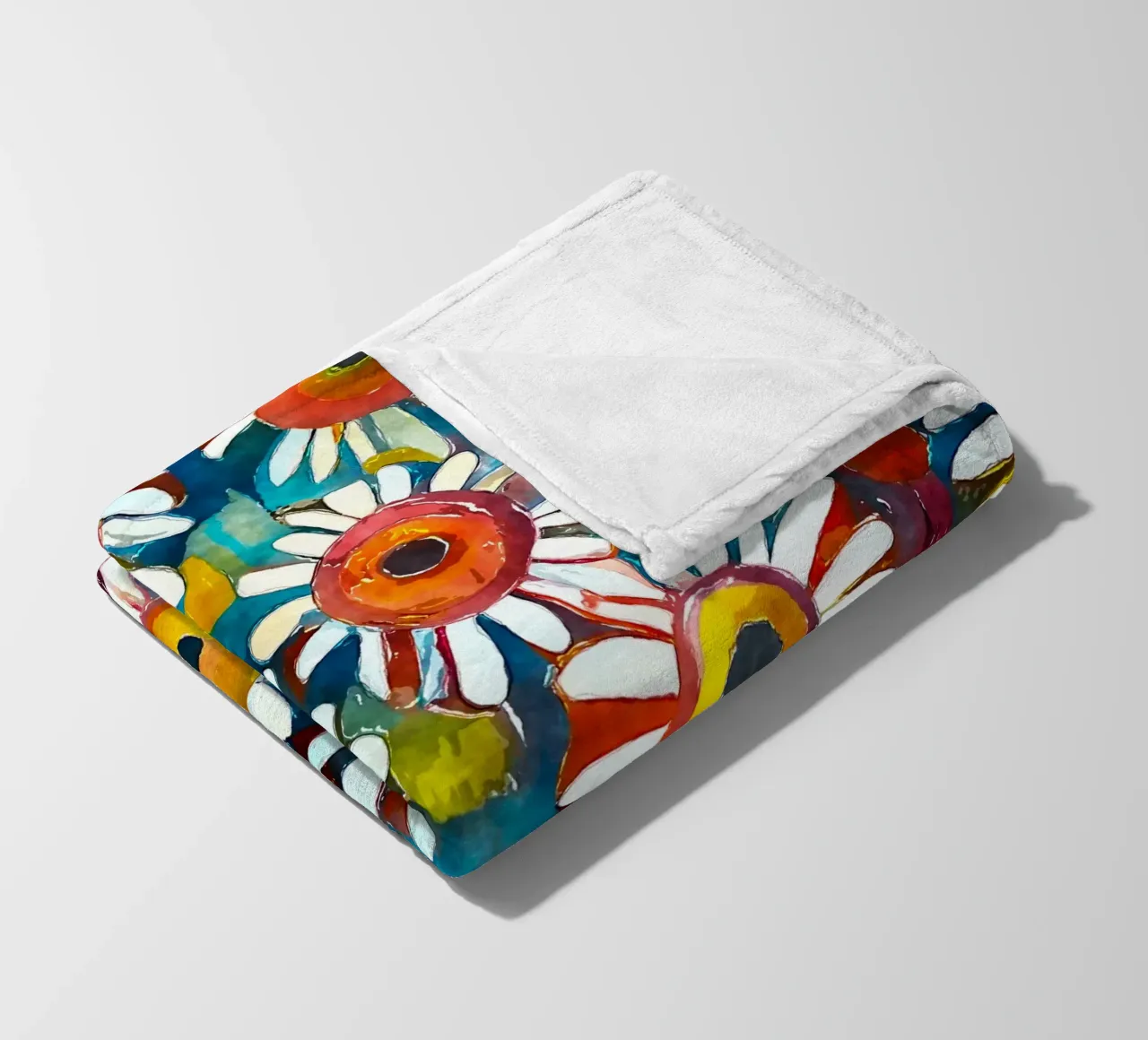 Funky Daisies fleece blanket by Botanical Pattern House