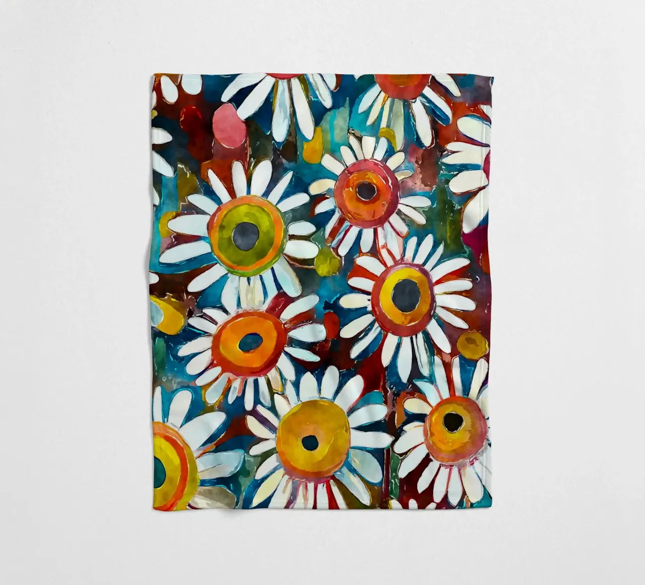 Funky Daisies fleece blanket by Botanical Pattern House