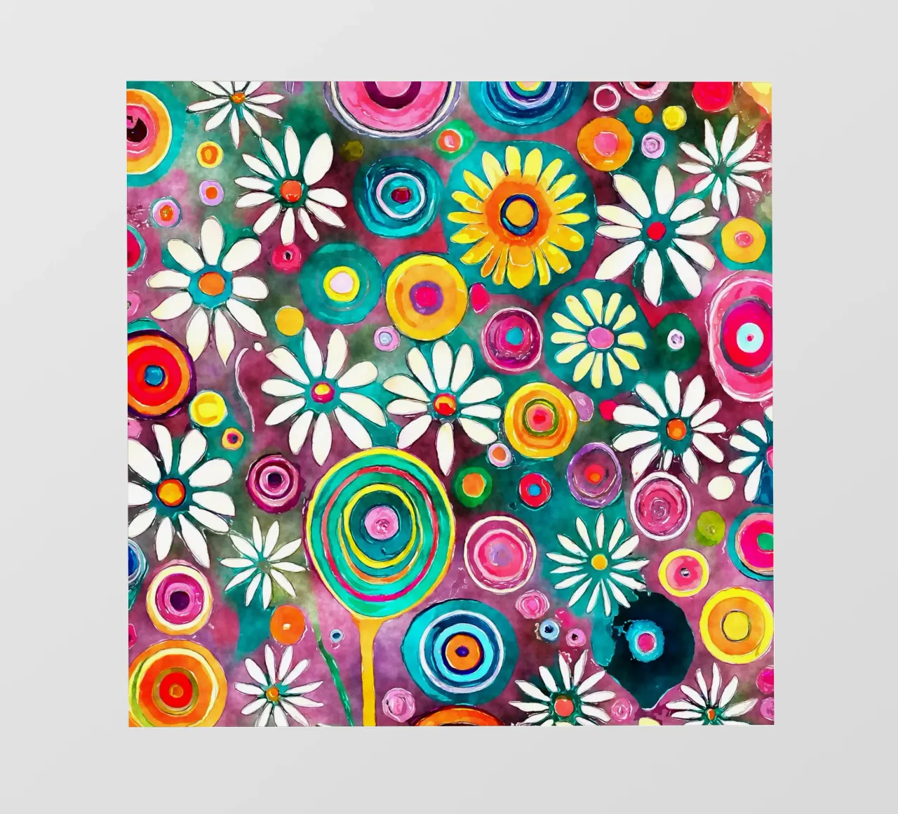 Margherite divertenti telo in pvc da Botanical Pattern House