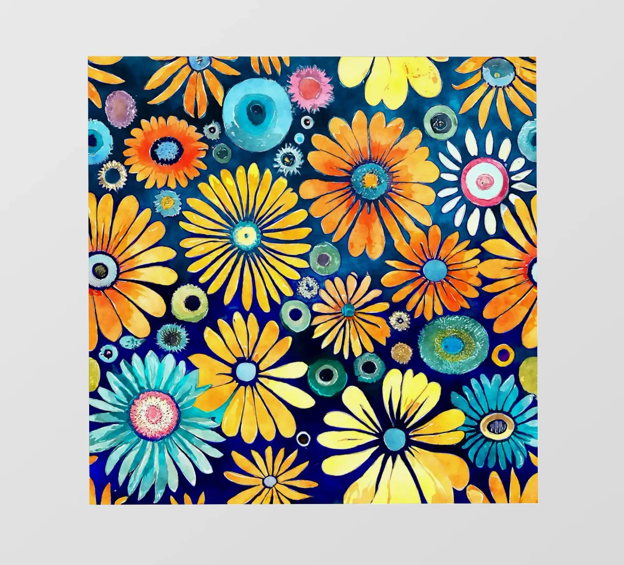 Margherite divertenti telo in pvc da Botanical Pattern House