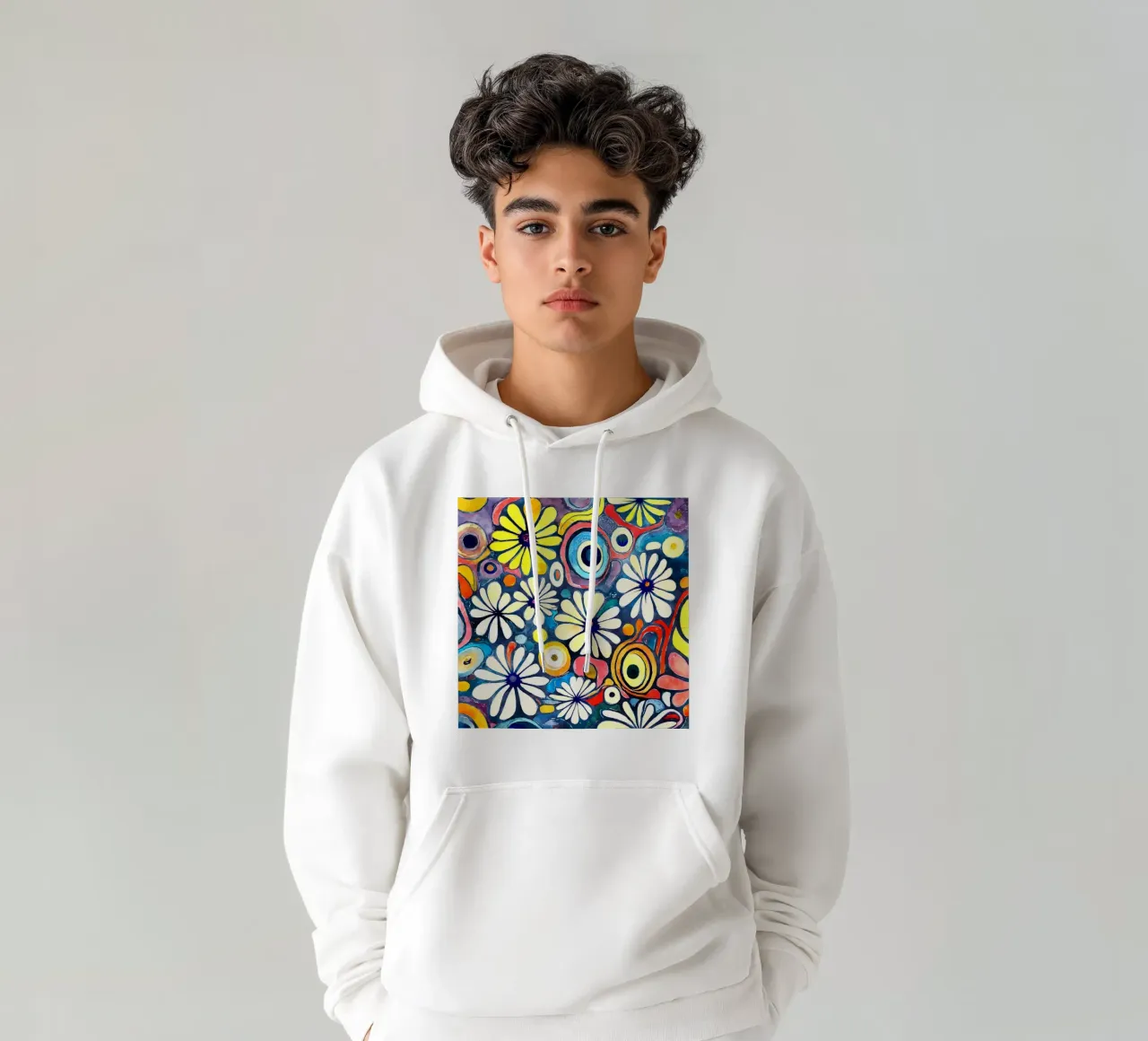 Funky Daisies hoodie by Botanical Pattern House