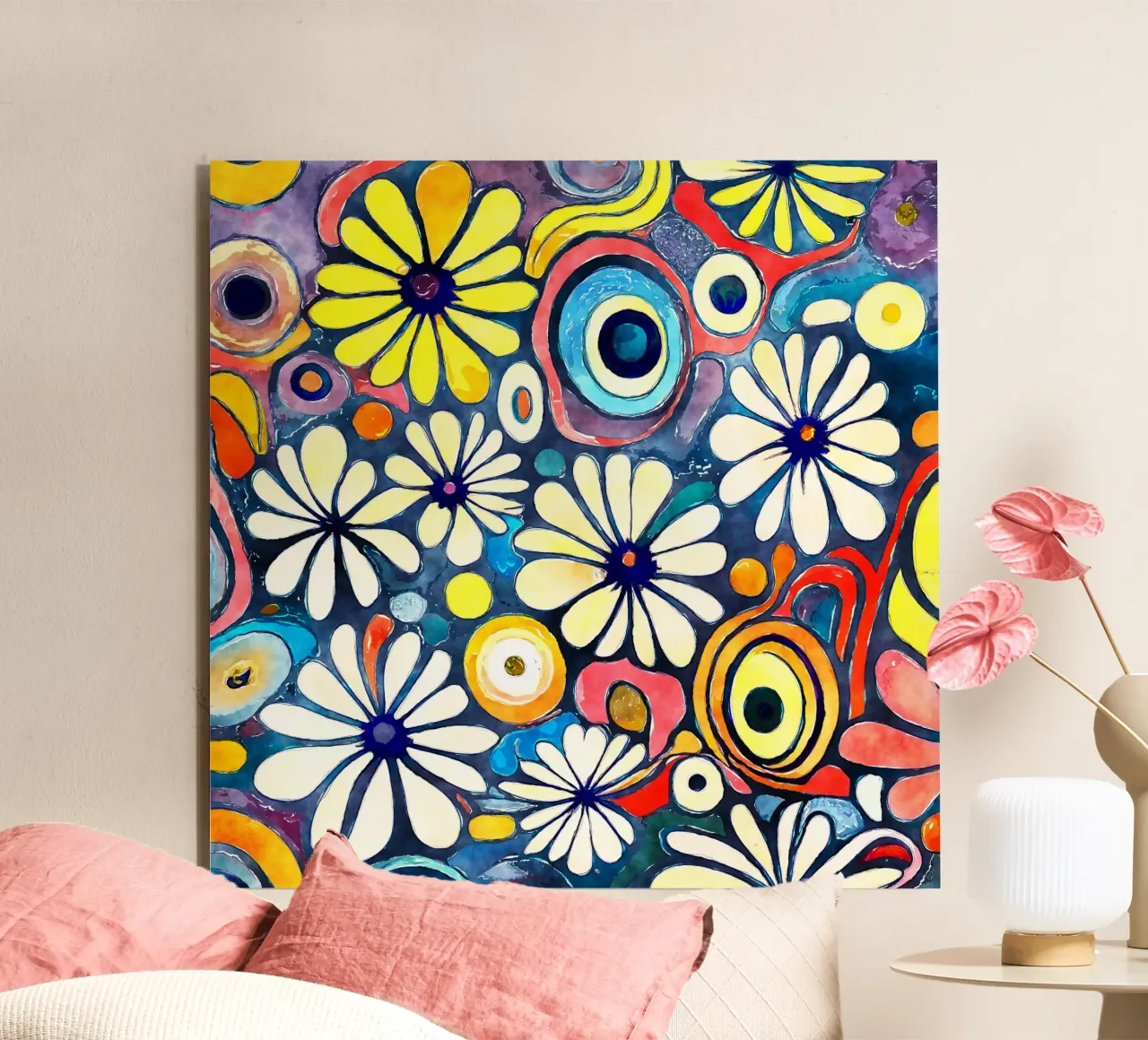 Funky Daisies alu-dibond by Botanical Pattern House