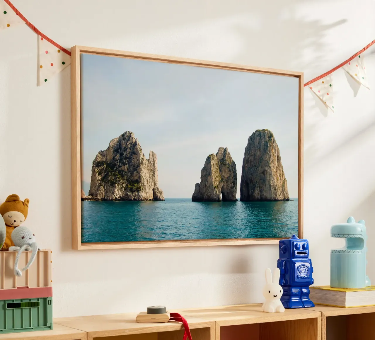 Capri Eiland, Italië Print, Reisposter, Europa Print canvas met Baklijst van TheTravelClub