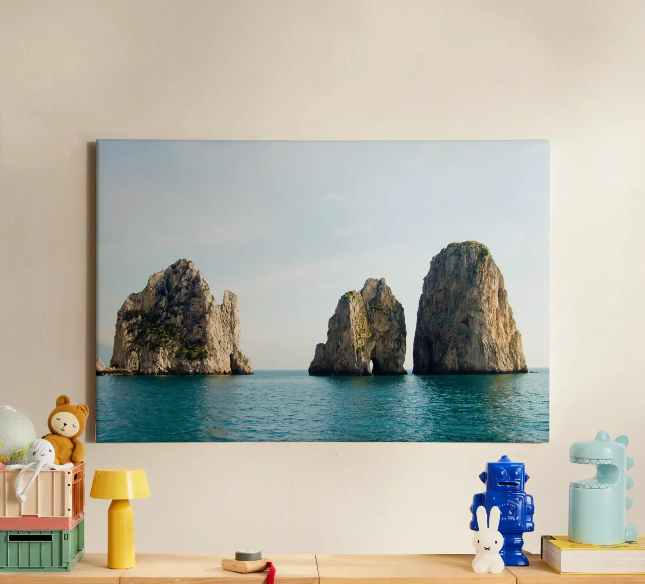 Capri Eiland, Italië Print, Reisposter, Europa Print canvas met Baklijst van TheTravelClub
