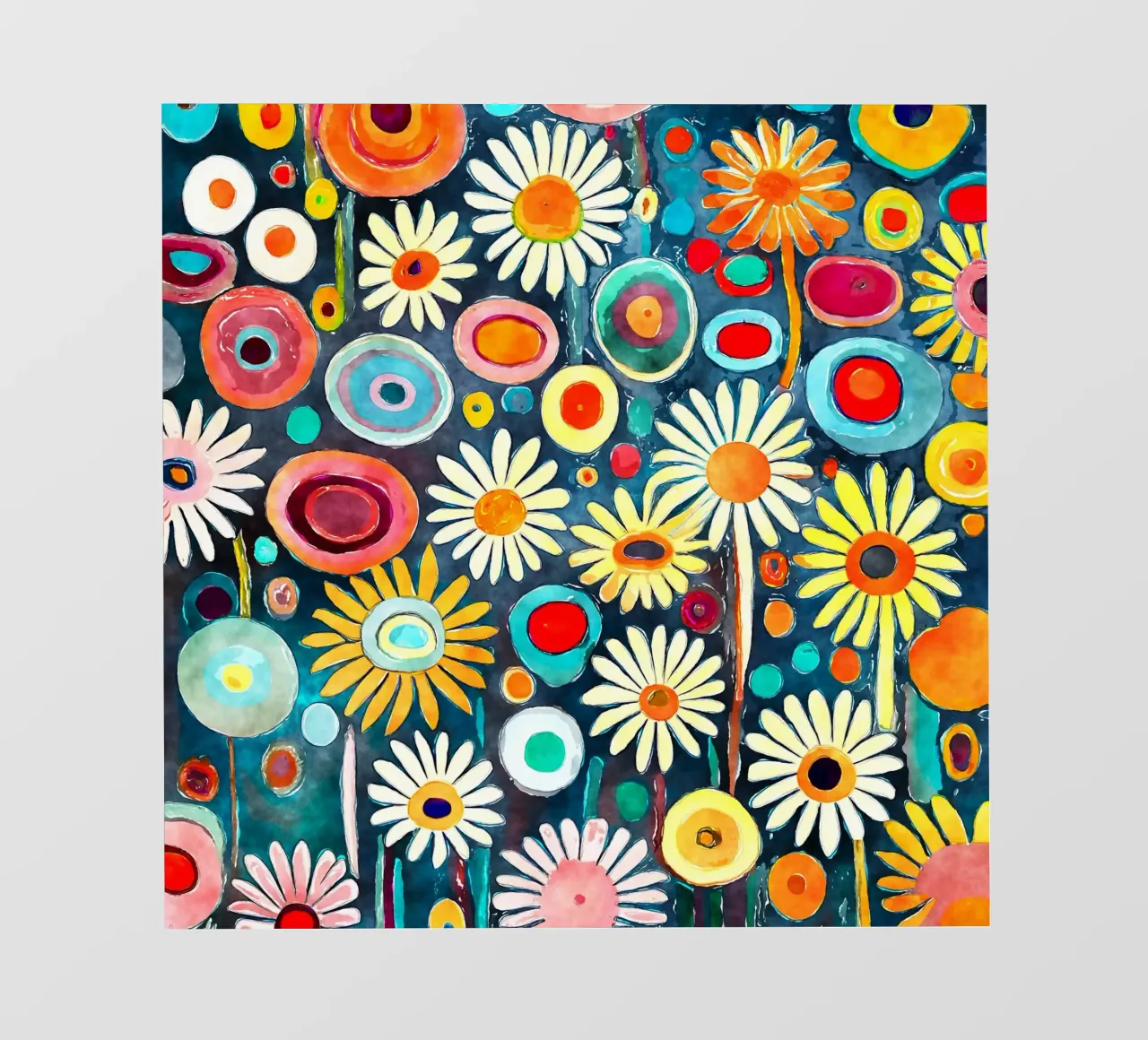 Margherite divertenti telo in pvc da Botanical Pattern House