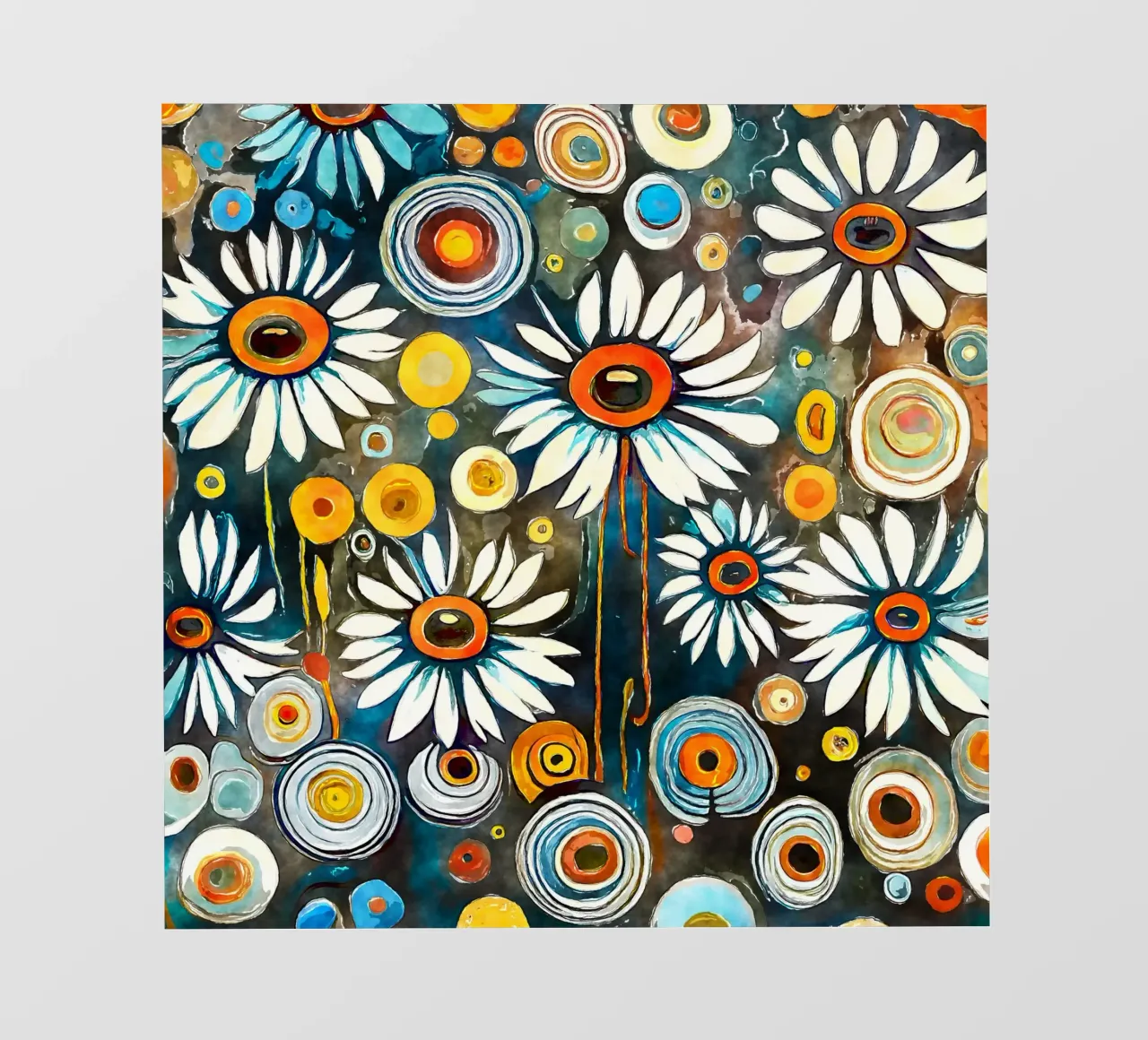Margherite divertenti telo in pvc da Botanical Pattern House