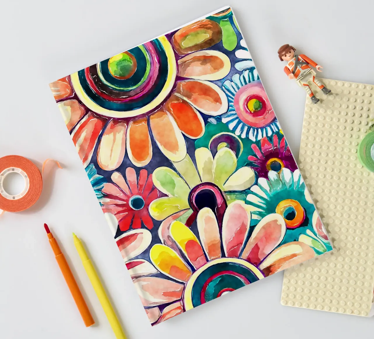 Funky Daisies notebook by Botanical Pattern House