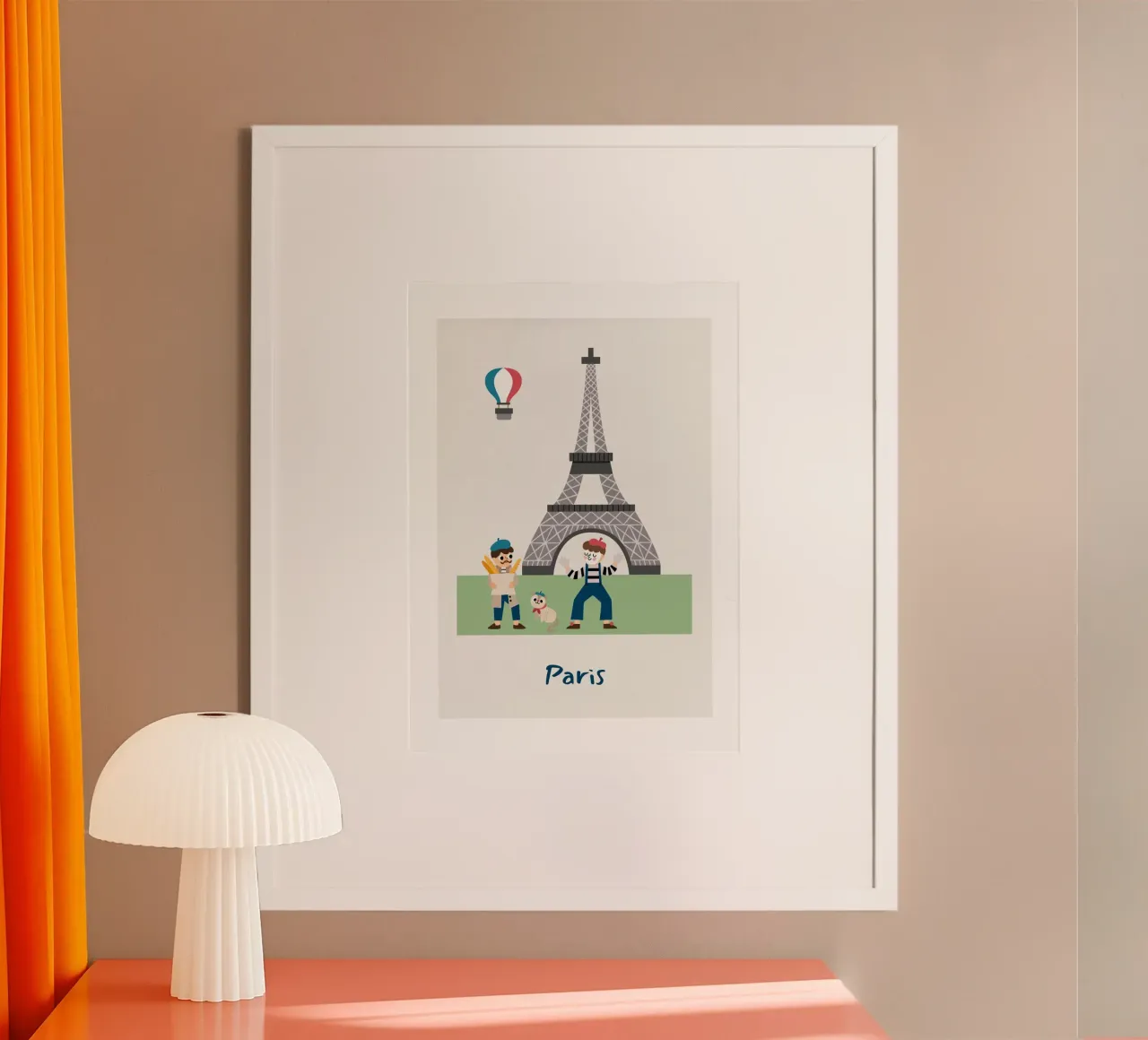 Bonjour Paris - Kinder-Wandbild mit Eiffelturm-Charme Poster mit Kunststoffrahmen von Sprouts & Sparks