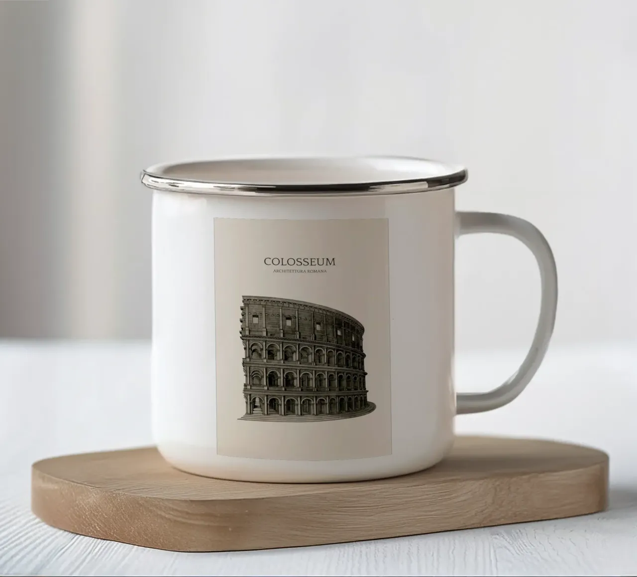 Colosseum II tazza in smalto da Vintage by JUNIQE