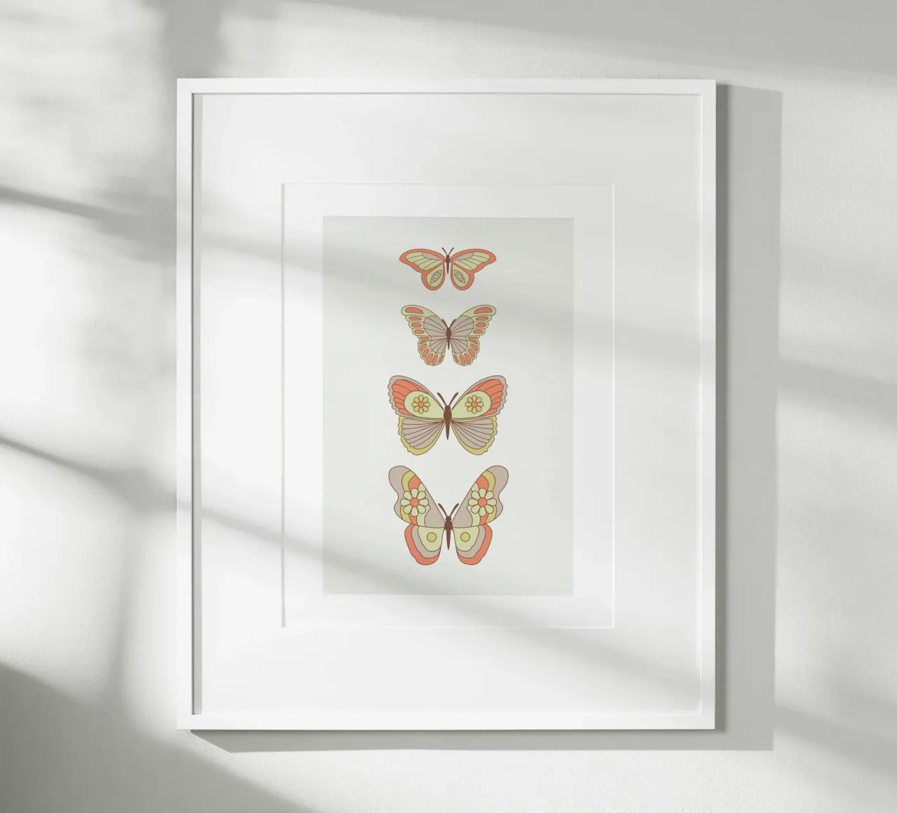 Boho Butterflies - Whimsical Art for Nature Loving Kids poster with plastic frame by Sprouts & Sparks