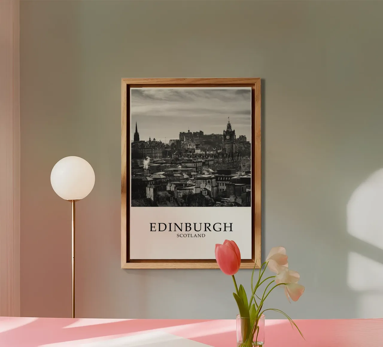Edimburgo Scozia Skyline Scena in scala di grigi alluminio dibond da Charnwood Prints