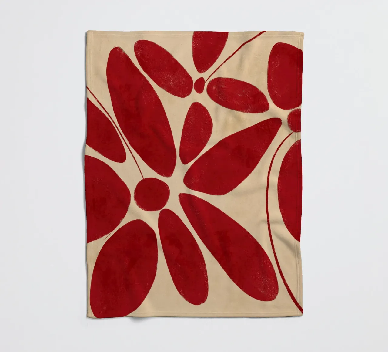 Large Red Flowers Abstract coperta in pile da sabidussi