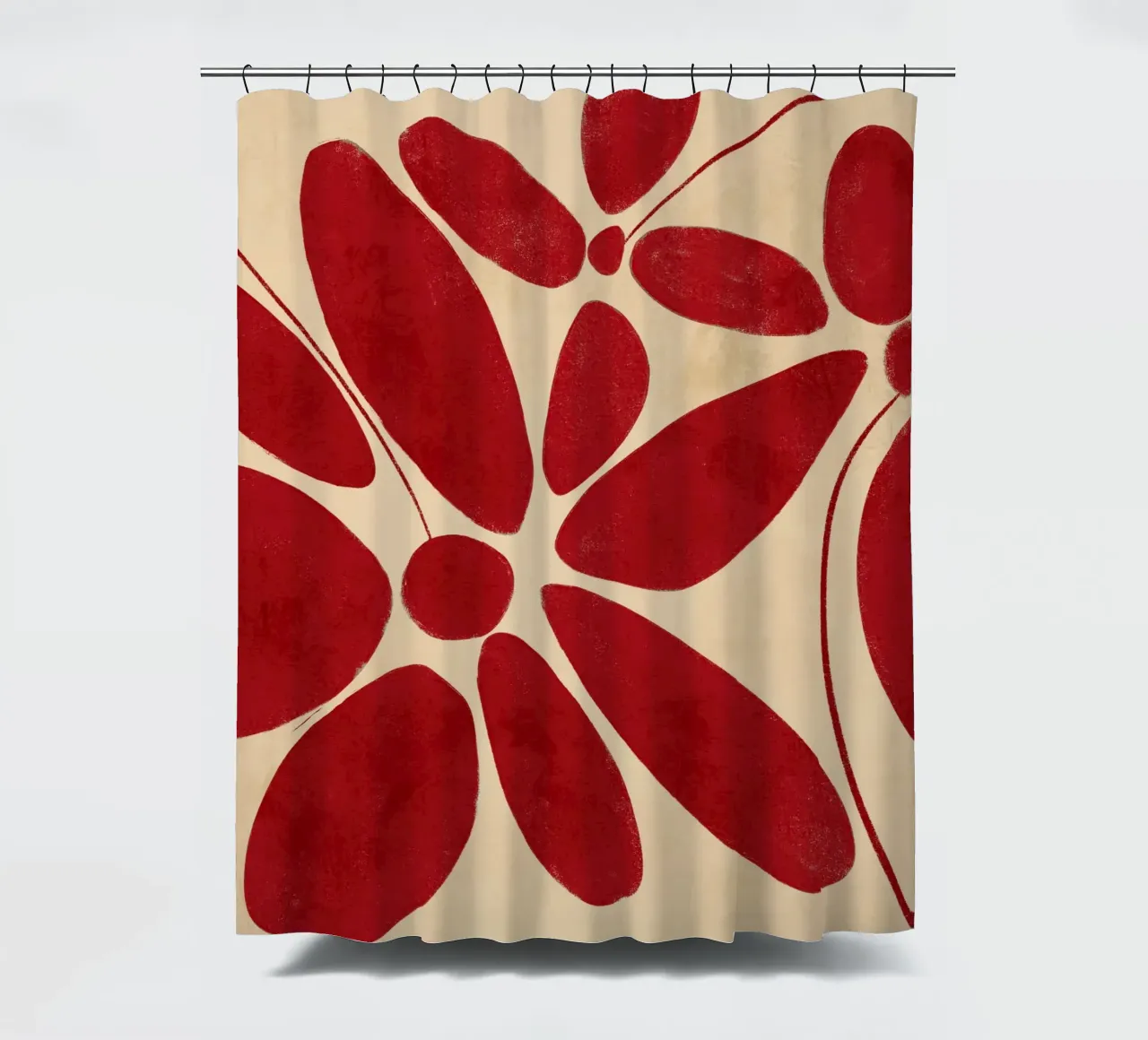 Large Red Flowers Abstract tenda da doccia da sabidussi