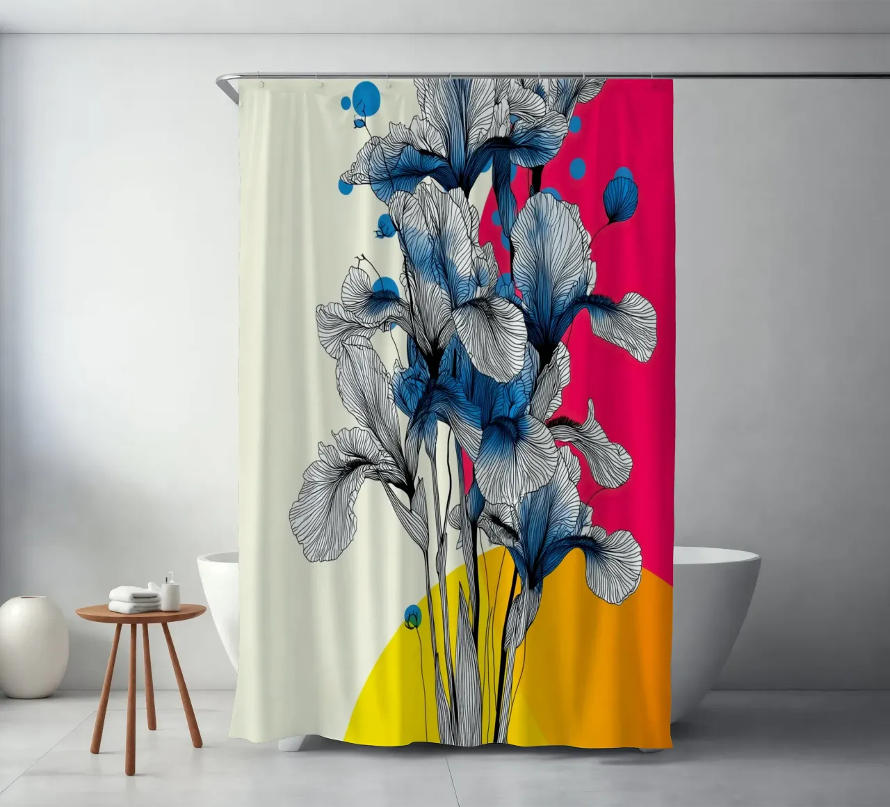 Fiori di iris tenda da doccia da Justyna Jaszke JBJart