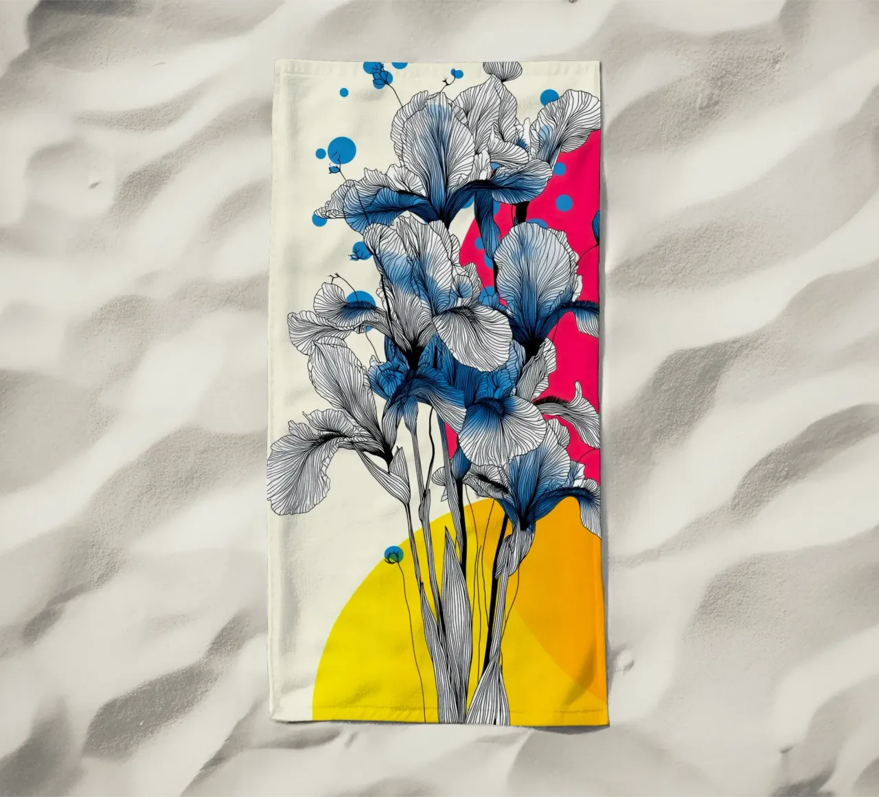 Fiori di iris telo mare da Justyna Jaszke JBJart