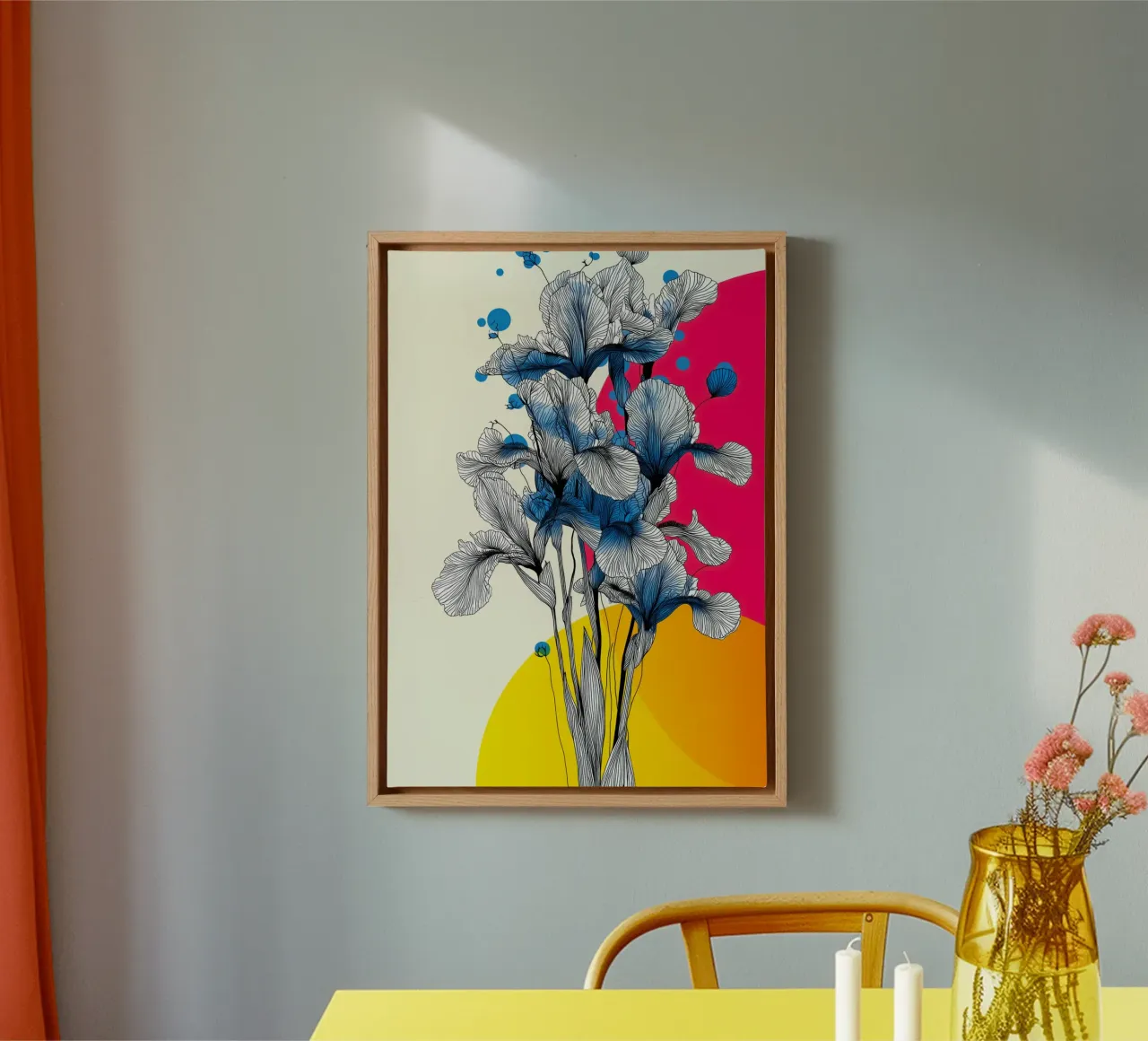 Fiori di iris tela con Cornice a cassetta da Justyna Jaszke JBJart