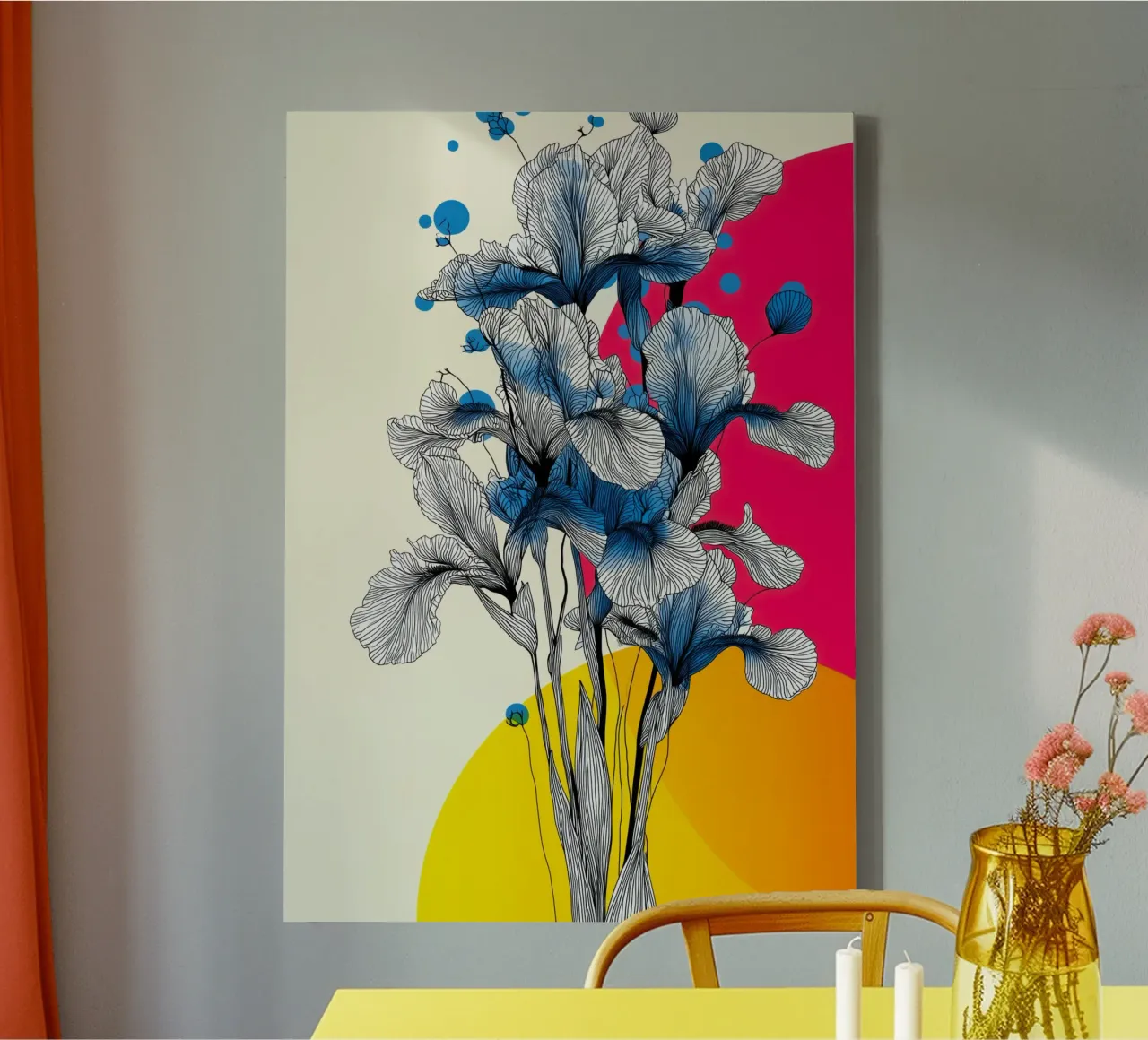 Fiori di iris tela con Cornice a cassetta da Justyna Jaszke JBJart