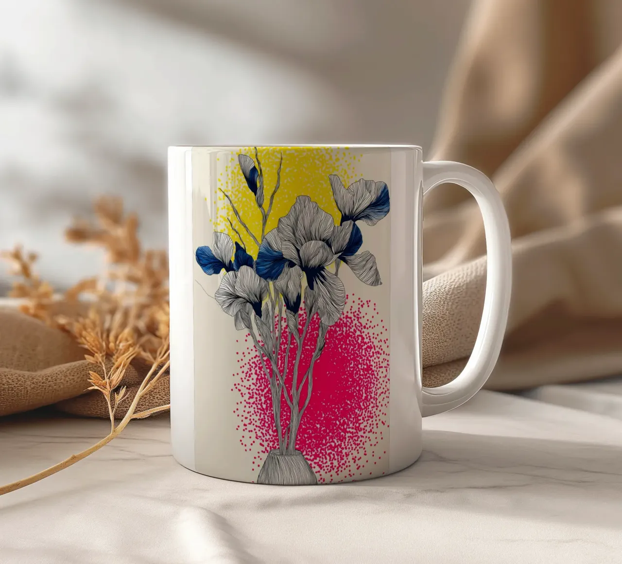 Fiori di iris tazza in ceramica da Justyna Jaszke JBJart