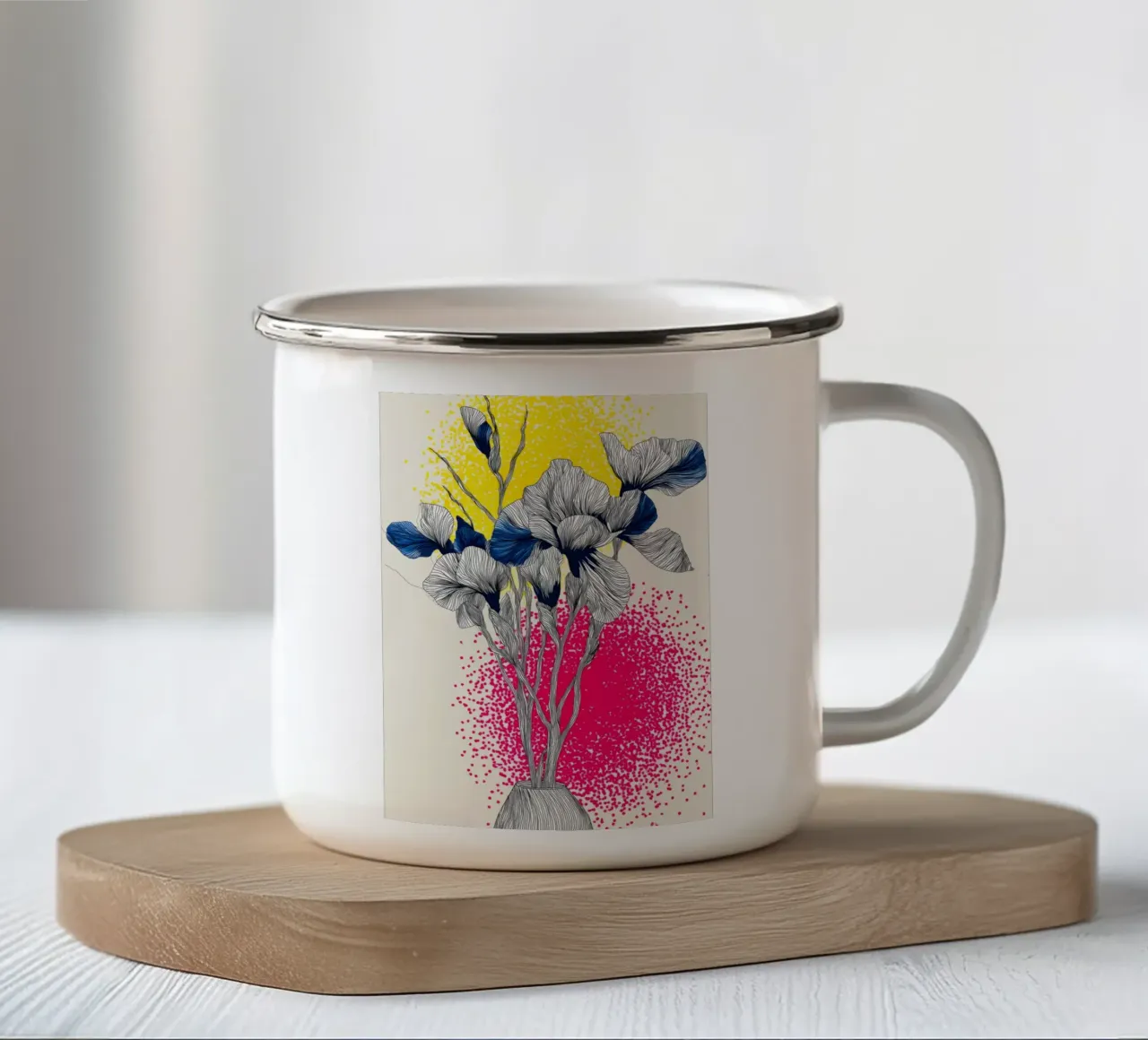 Fiori di iris tazza in smalto da Justyna Jaszke JBJart