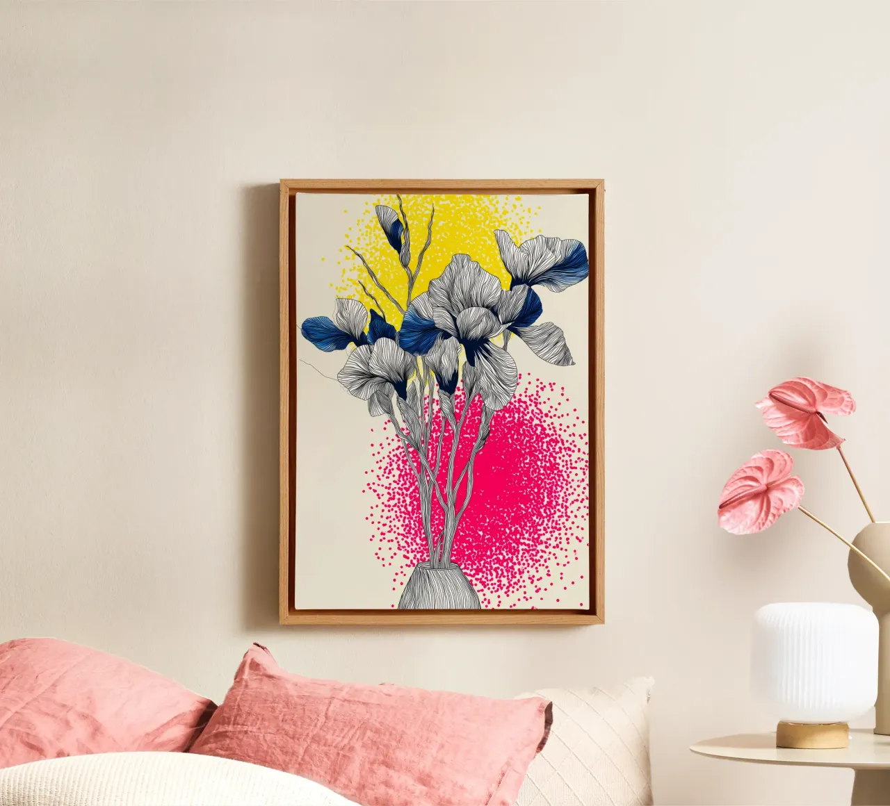 Fiori di iris tela con Cornice a cassetta da Justyna Jaszke JBJart