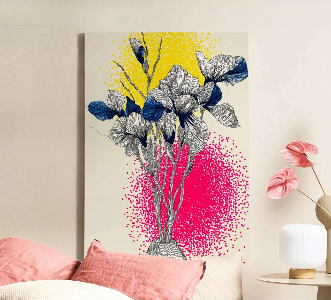Fiori di iris tela con Cornice a cassetta da Justyna Jaszke JBJart