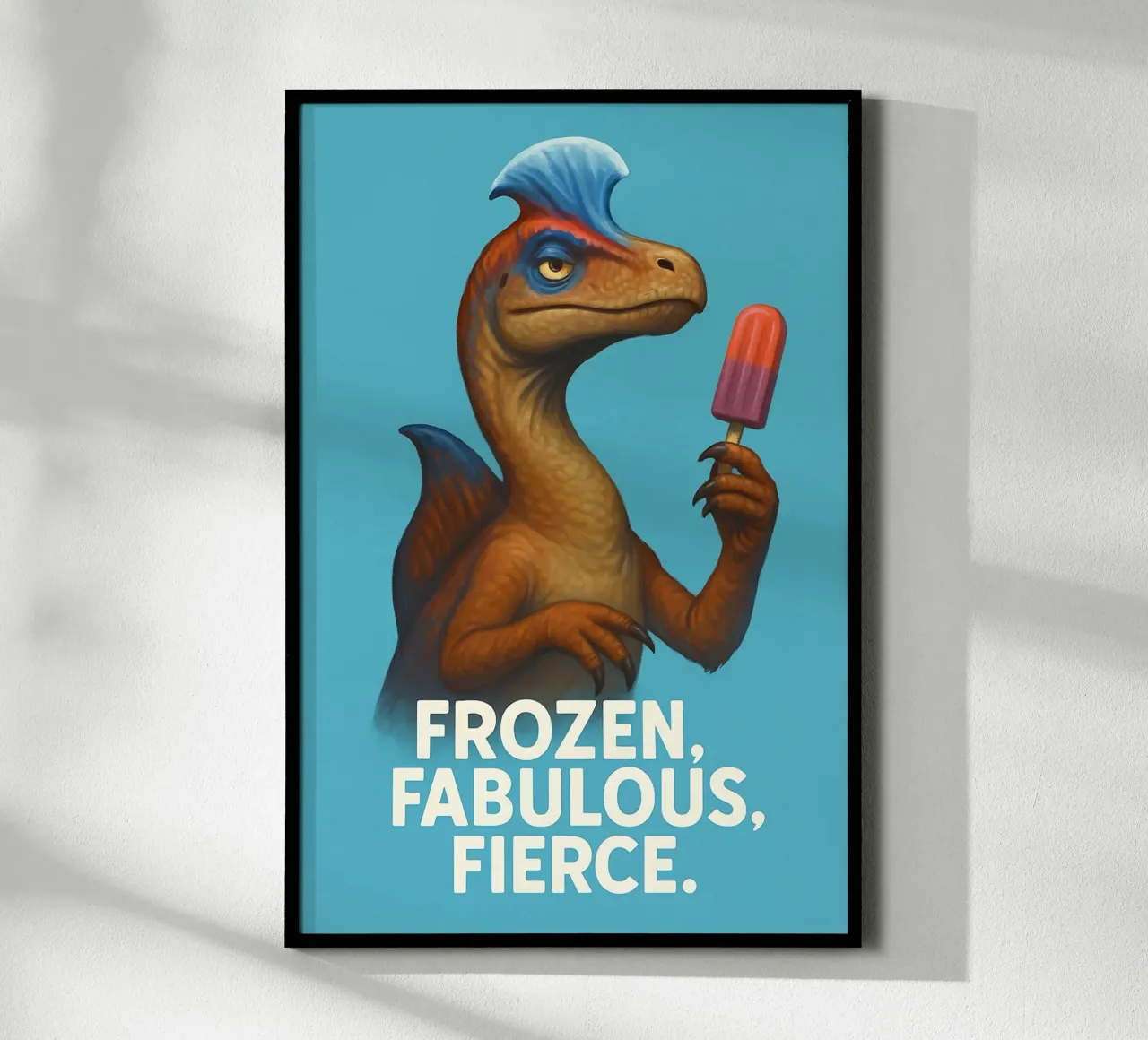 Divertente Meme del criolofosauro poster con telaio in alluminio da Funny Humor Art