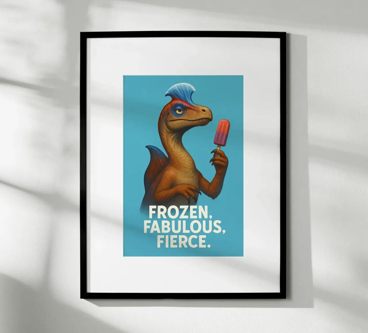 Divertente Meme del criolofosauro poster con telaio in alluminio da Funny Humor Art