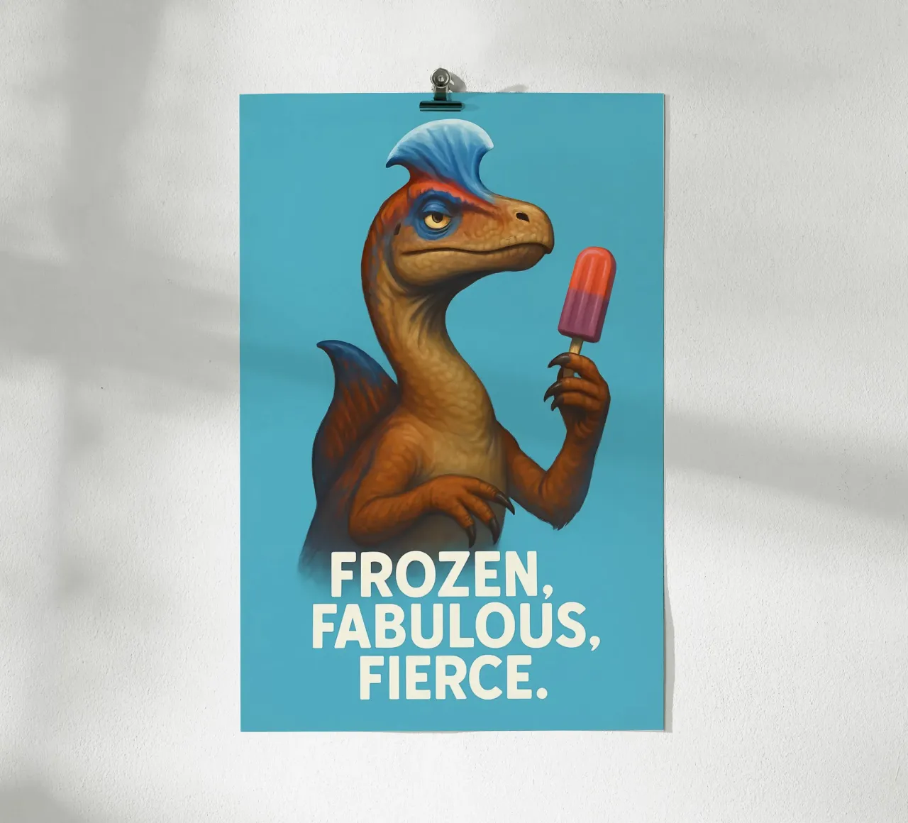 Divertente Meme del criolofosauro poster con telaio in alluminio da Funny Humor Art