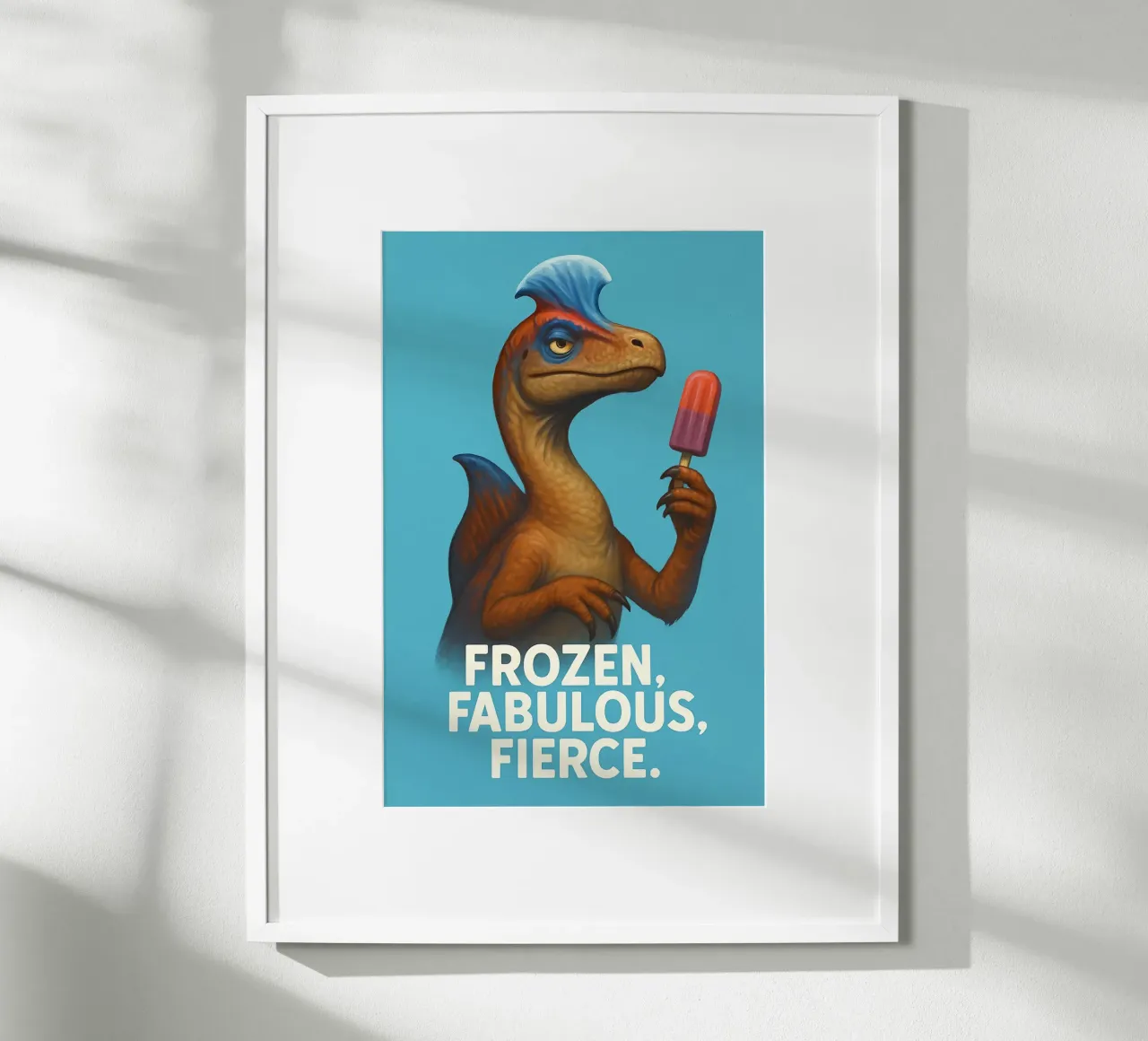 Divertente Meme del criolofosauro poster con telaio in alluminio da Funny Humor Art