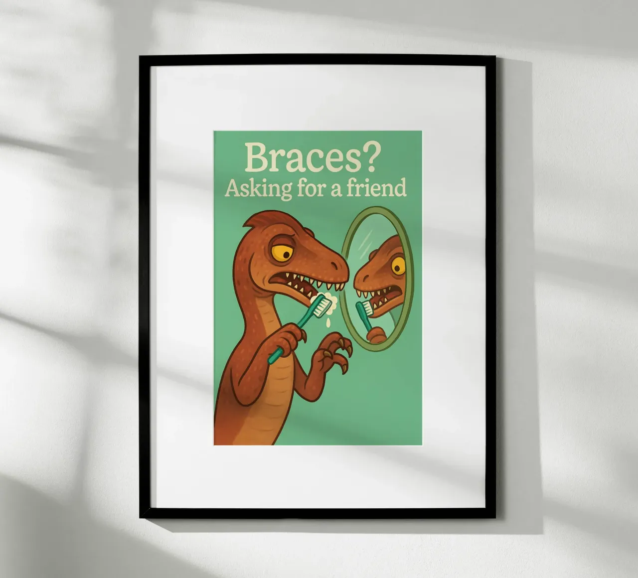 Divertente Meme del Masasauro poster con telaio in alluminio da Funny Humor Art