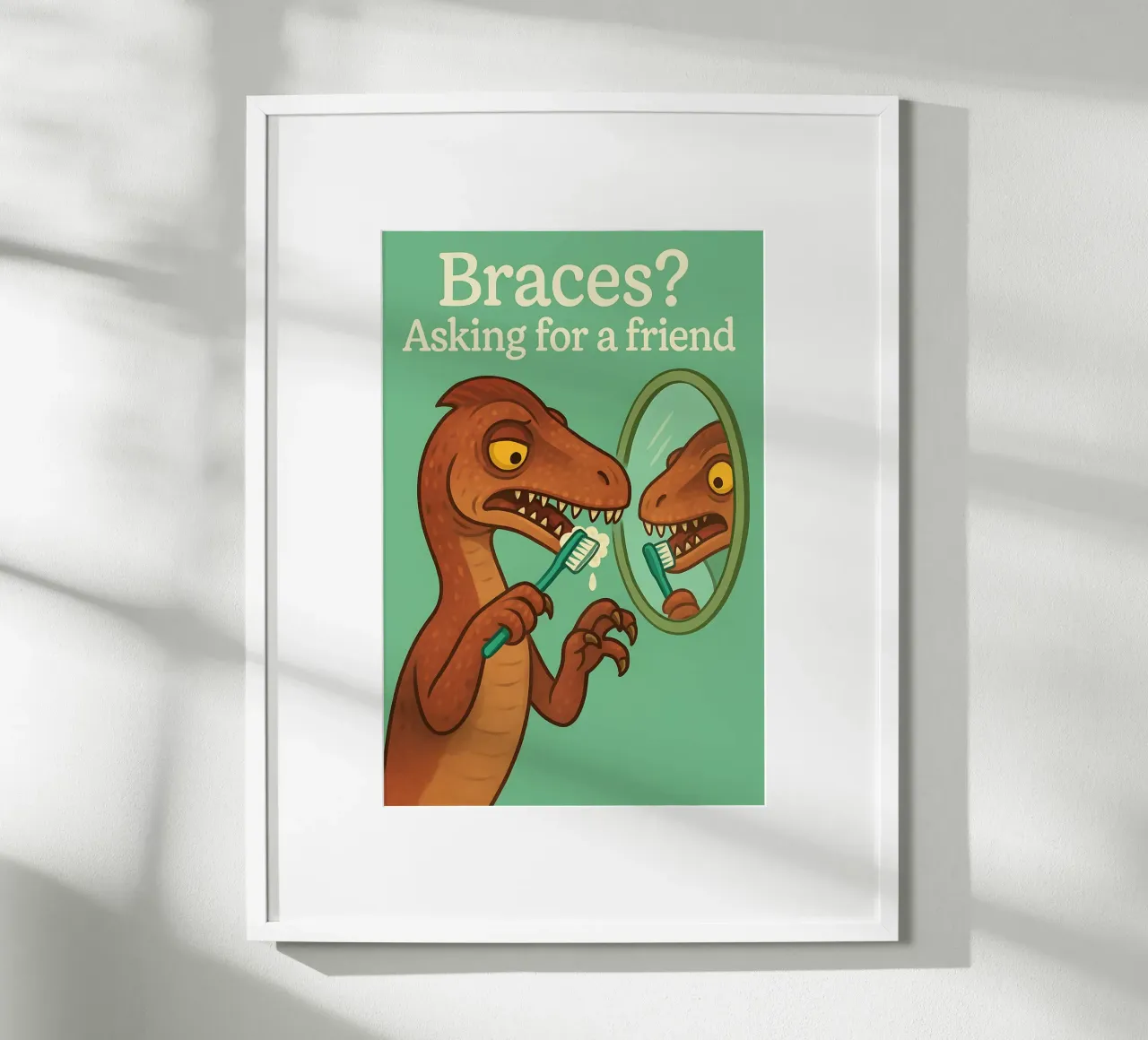 Divertente Meme del Masasauro poster con telaio in alluminio da Funny Humor Art