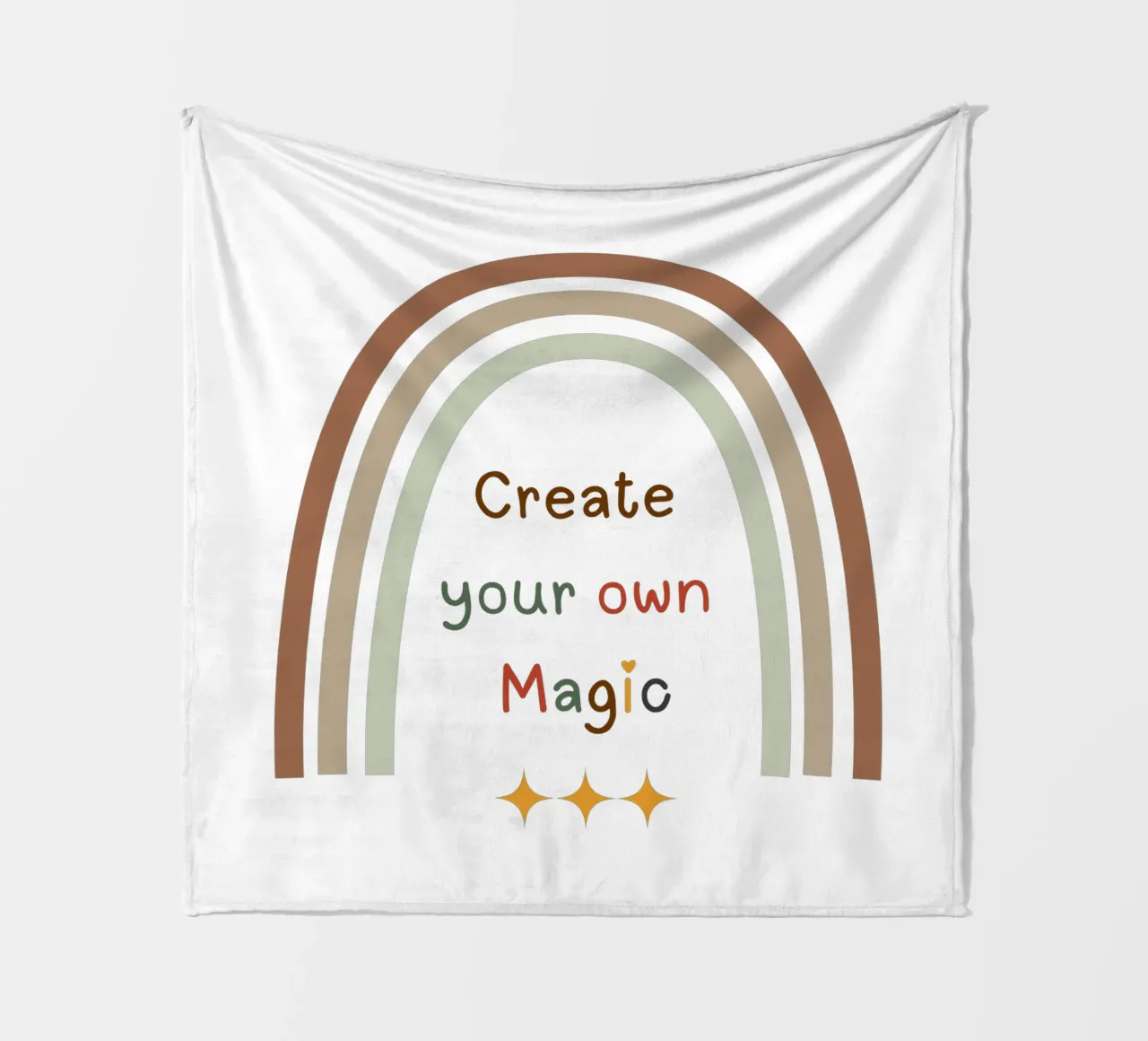 Créez votre propre magie - Minimalist Boho Rainbow Print plaid polaire de Sprouts & Sparks