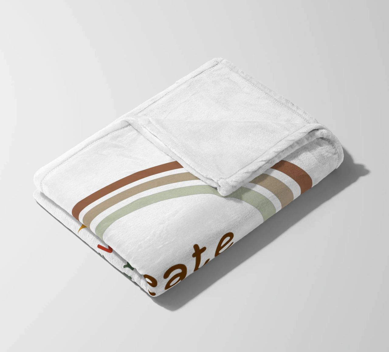 Create Your Own Magic – Minimalist Boho Rainbow Print fleece blanket by Sprouts & Sparks