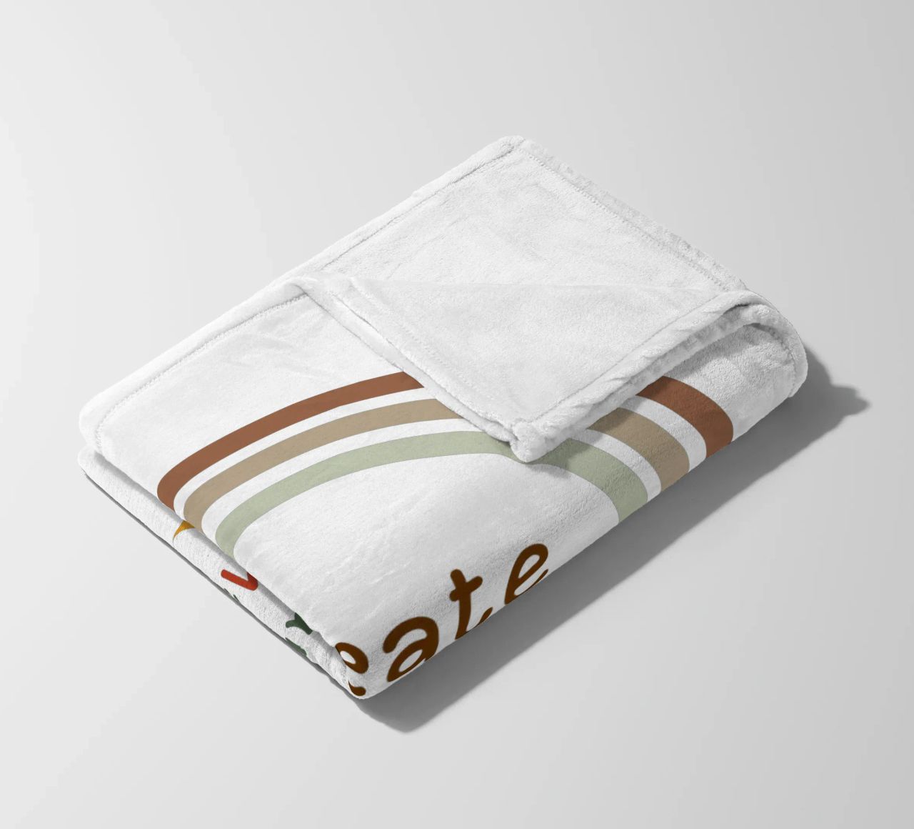 Create Your Own Magic – Minimalist Boho Rainbow Print fleece blanket by Sprouts & Sparks