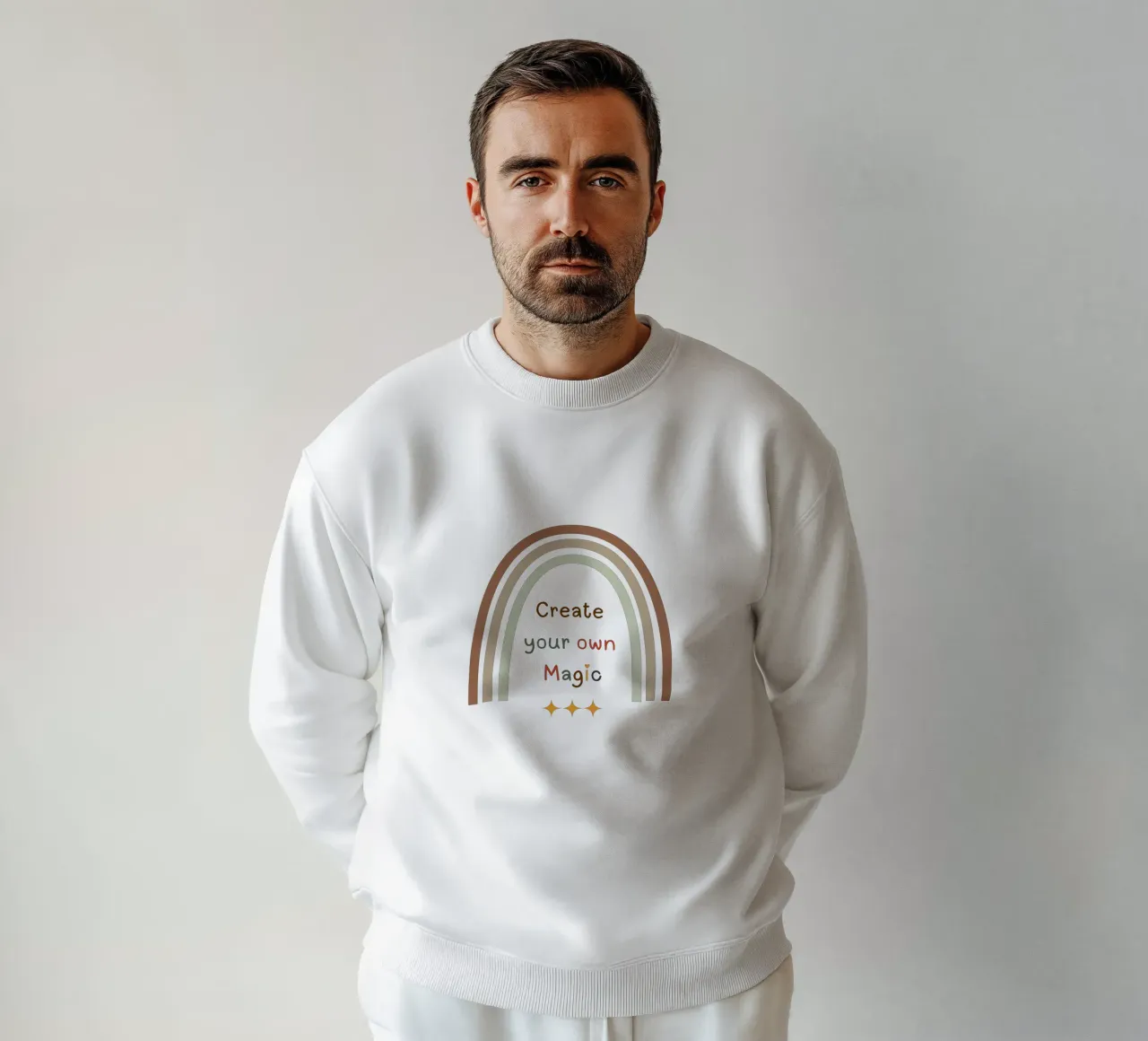 Crea la tua magia - Stampa arcobaleno minimalista Boho felpa da Sprouts & Sparks