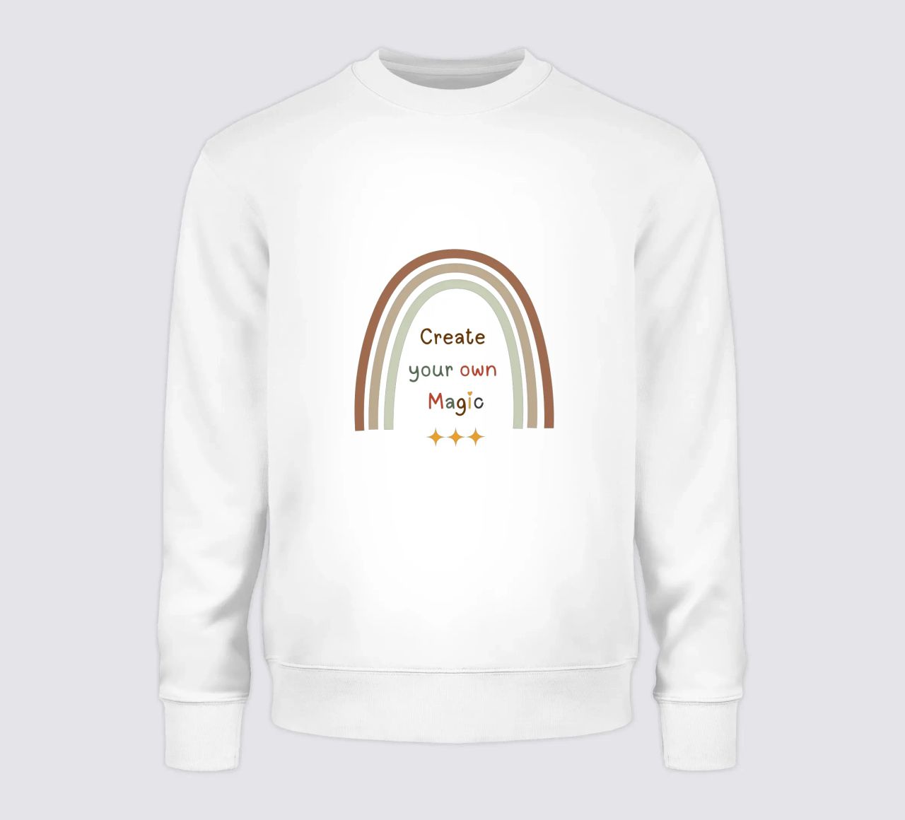 Créez votre propre magie - Minimalist Boho Rainbow Print sweat de Sprouts & Sparks
