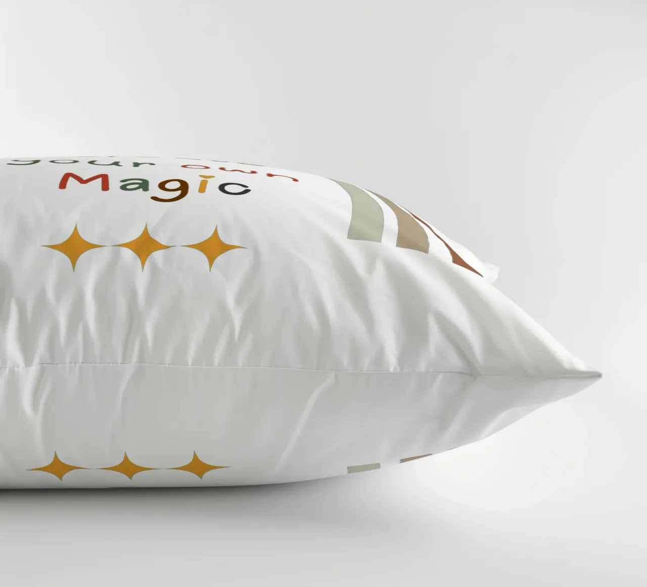 Créez votre propre magie - Minimalist Boho Rainbow Print coussin de Sprouts & Sparks