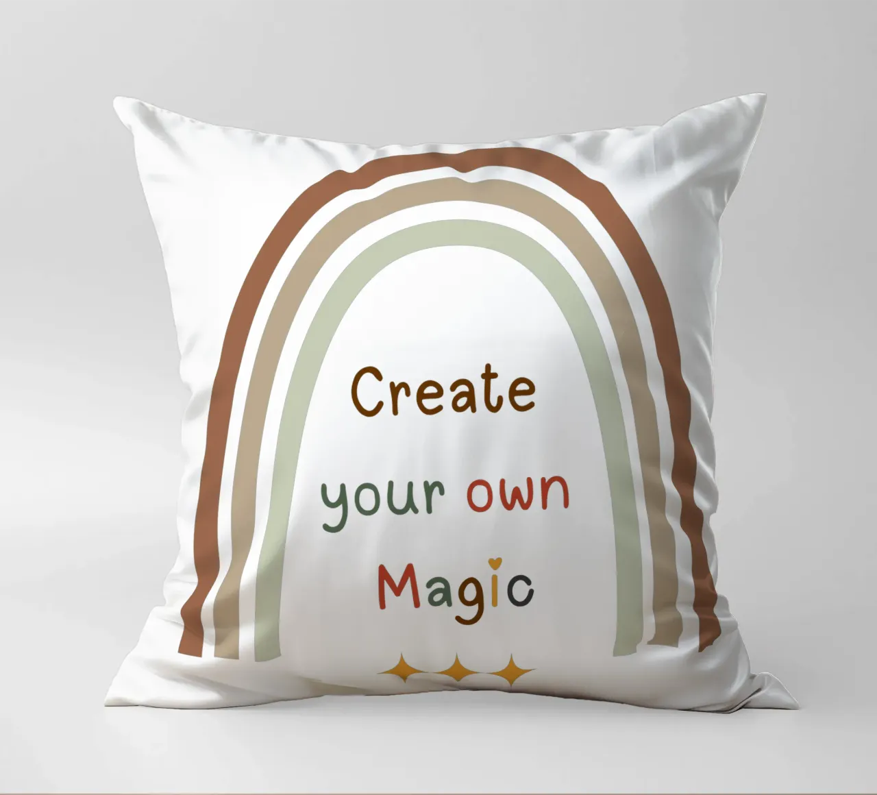 Créez votre propre magie - Minimalist Boho Rainbow Print coussin de Sprouts & Sparks