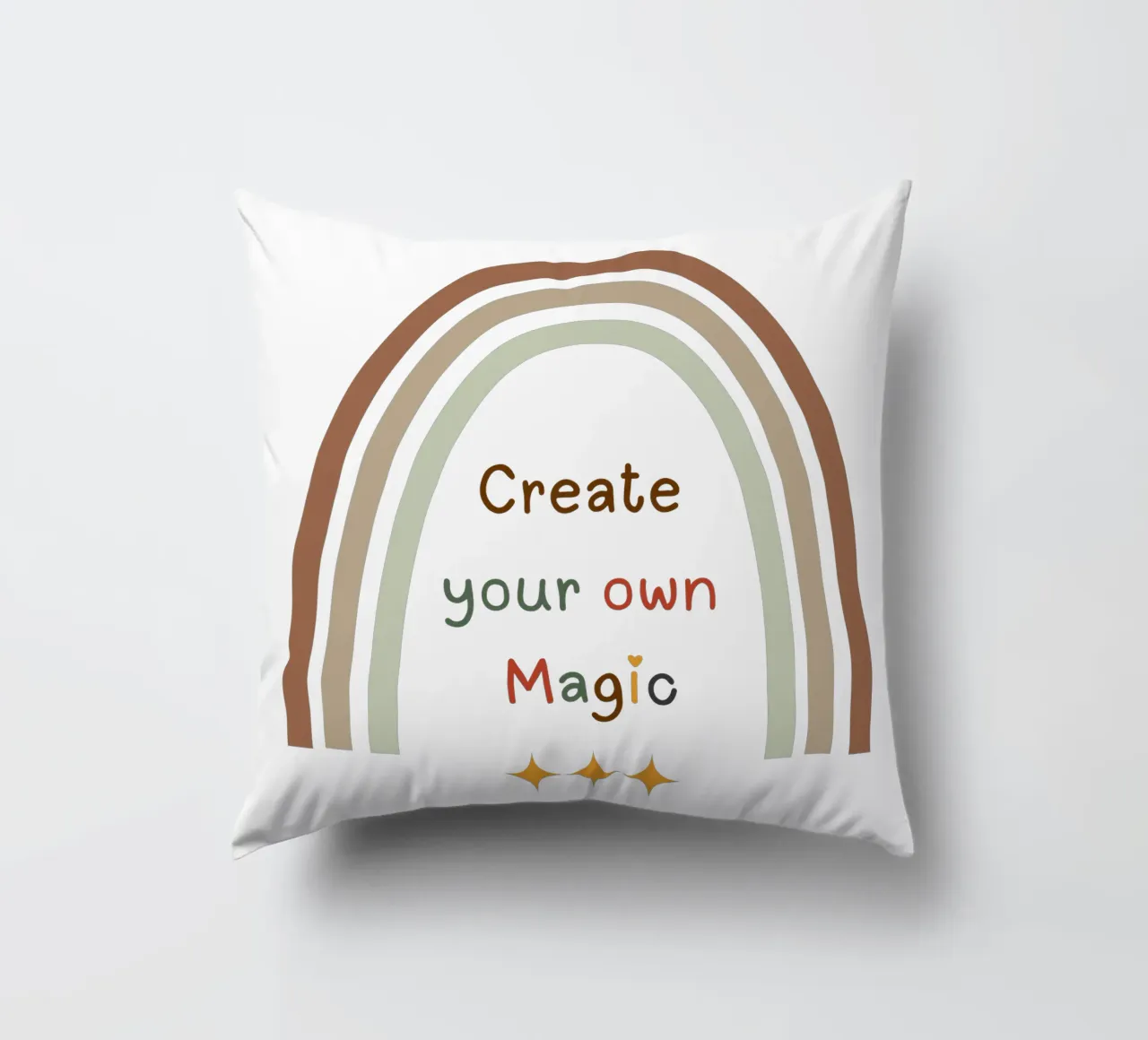 Créez votre propre magie - Minimalist Boho Rainbow Print coussin de Sprouts & Sparks