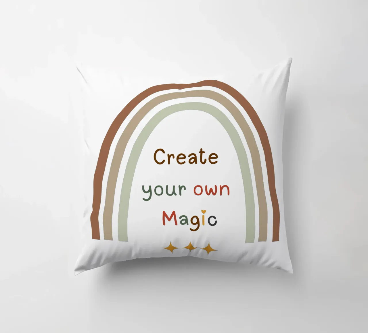 Créez votre propre magie - Minimalist Boho Rainbow Print coussin de Sprouts & Sparks