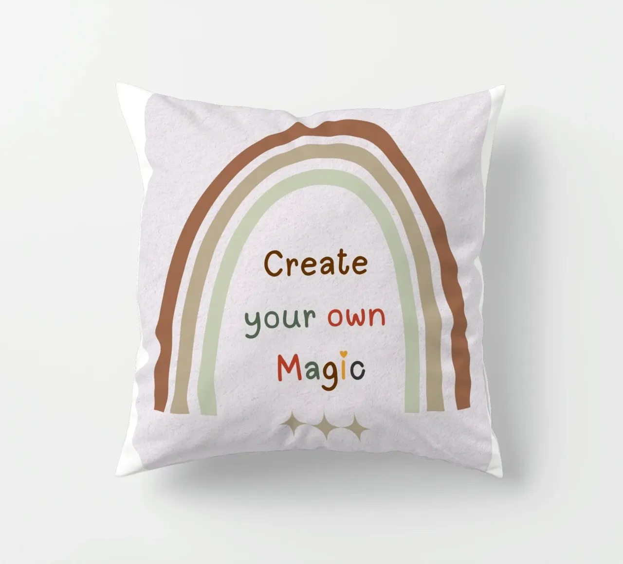 Créez votre propre magie - Minimalist Boho Rainbow Print coussin de Sprouts & Sparks