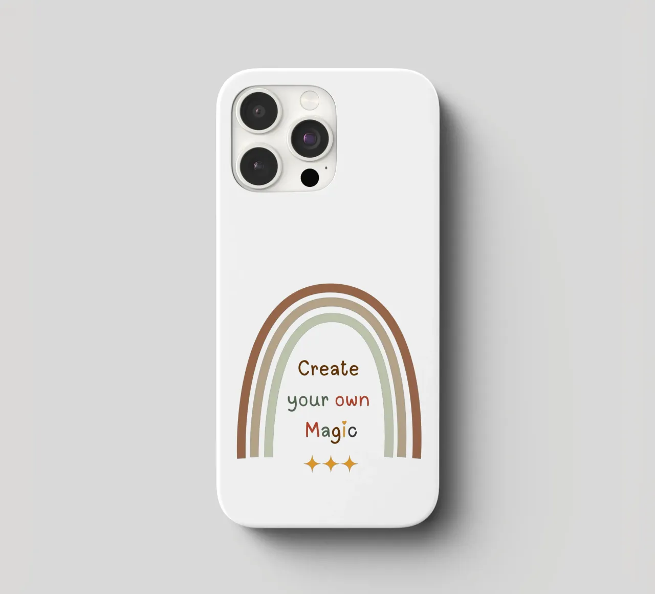 Create Your Own Magic – Minimalist Boho Rainbow Print iphone case by Sprouts & Sparks