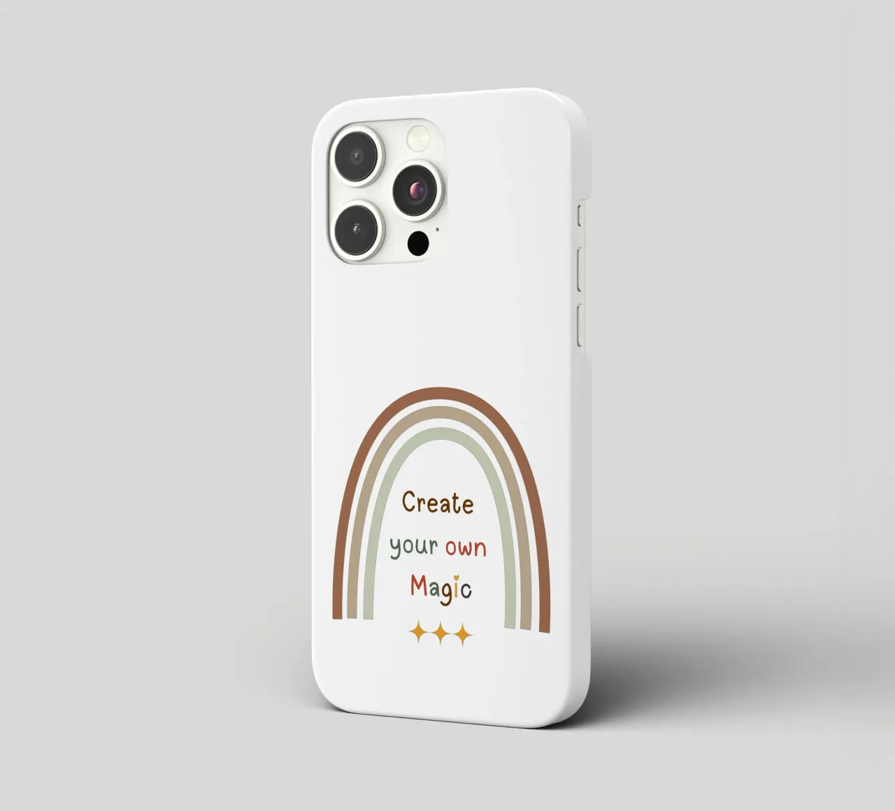 Create Your Own Magic – Minimalist Boho Rainbow Print iphone case by Sprouts & Sparks