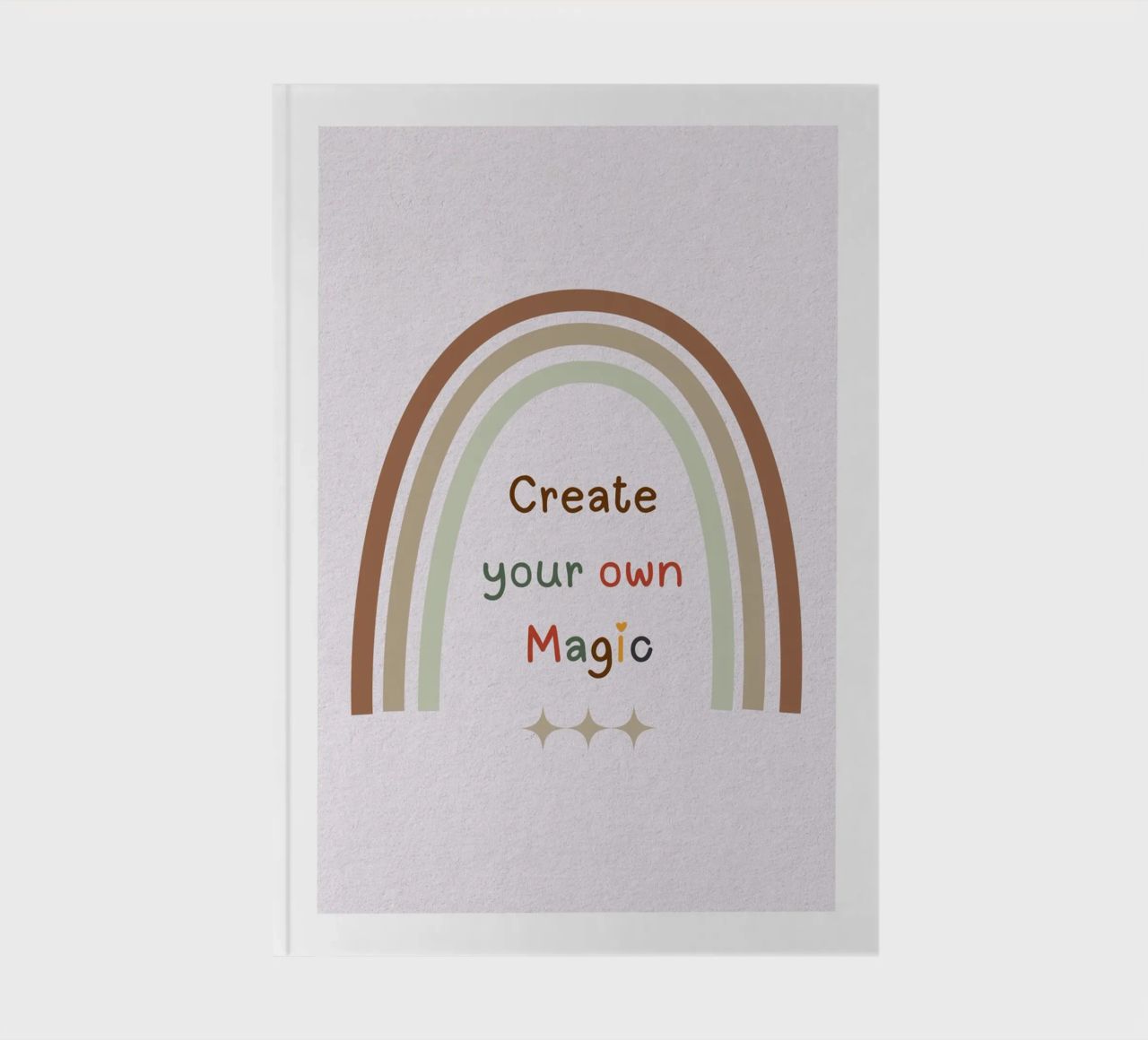 Créez votre propre magie - Minimalist Boho Rainbow Print carnet de notes de Sprouts & Sparks