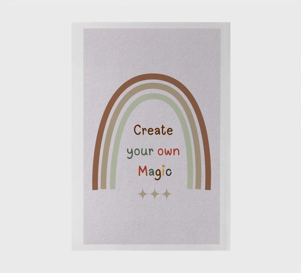 Créez votre propre magie - Minimalist Boho Rainbow Print carnet de notes de Sprouts & Sparks