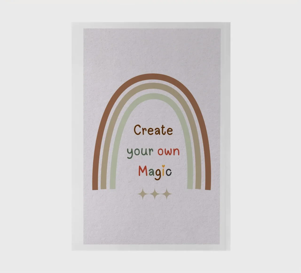 Create Your Own Magic – Minimalist Boho Rainbow Print notebook by Sprouts & Sparks