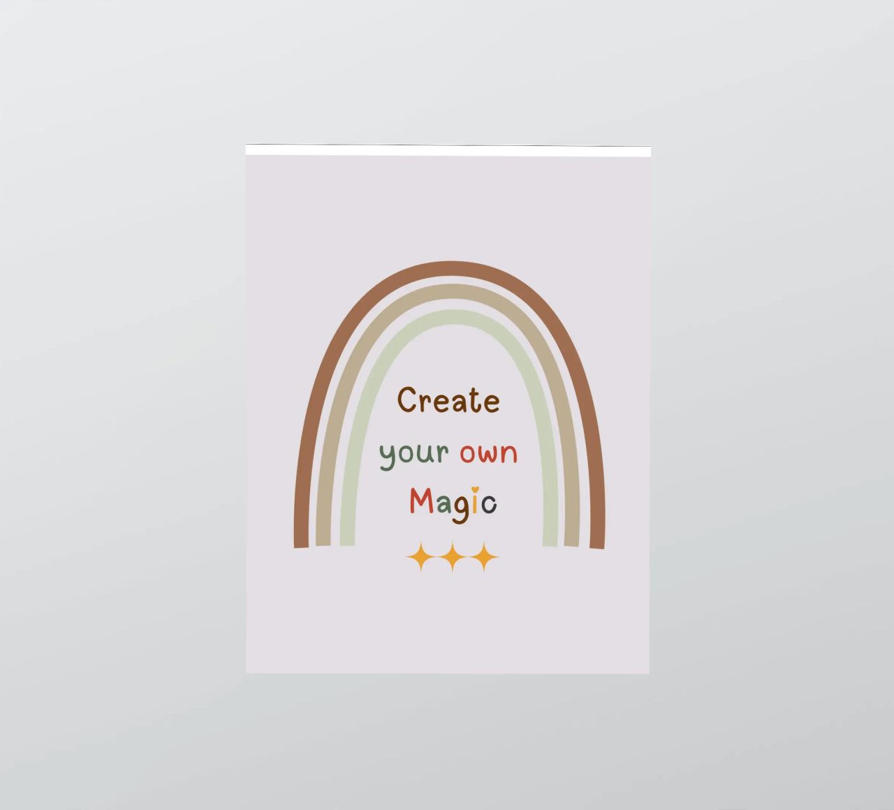 Create Your Own Magic – Minimalist Boho Rainbow Print sticker by Sprouts & Sparks