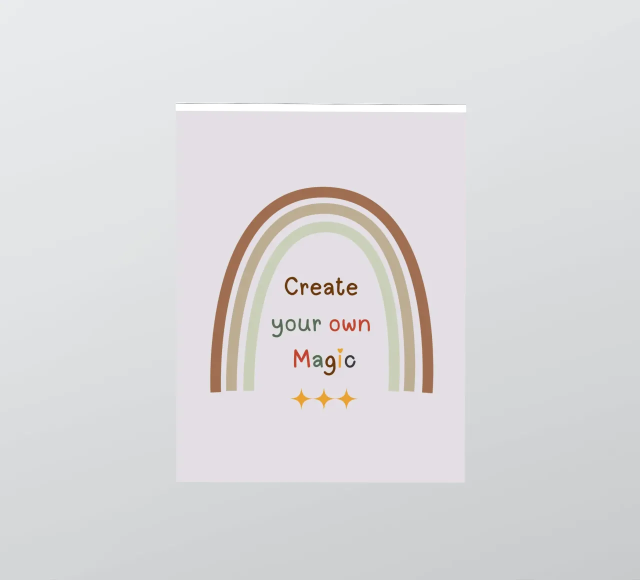 Create Your Own Magic – Minimalist Boho Rainbow Print sticker by Sprouts & Sparks